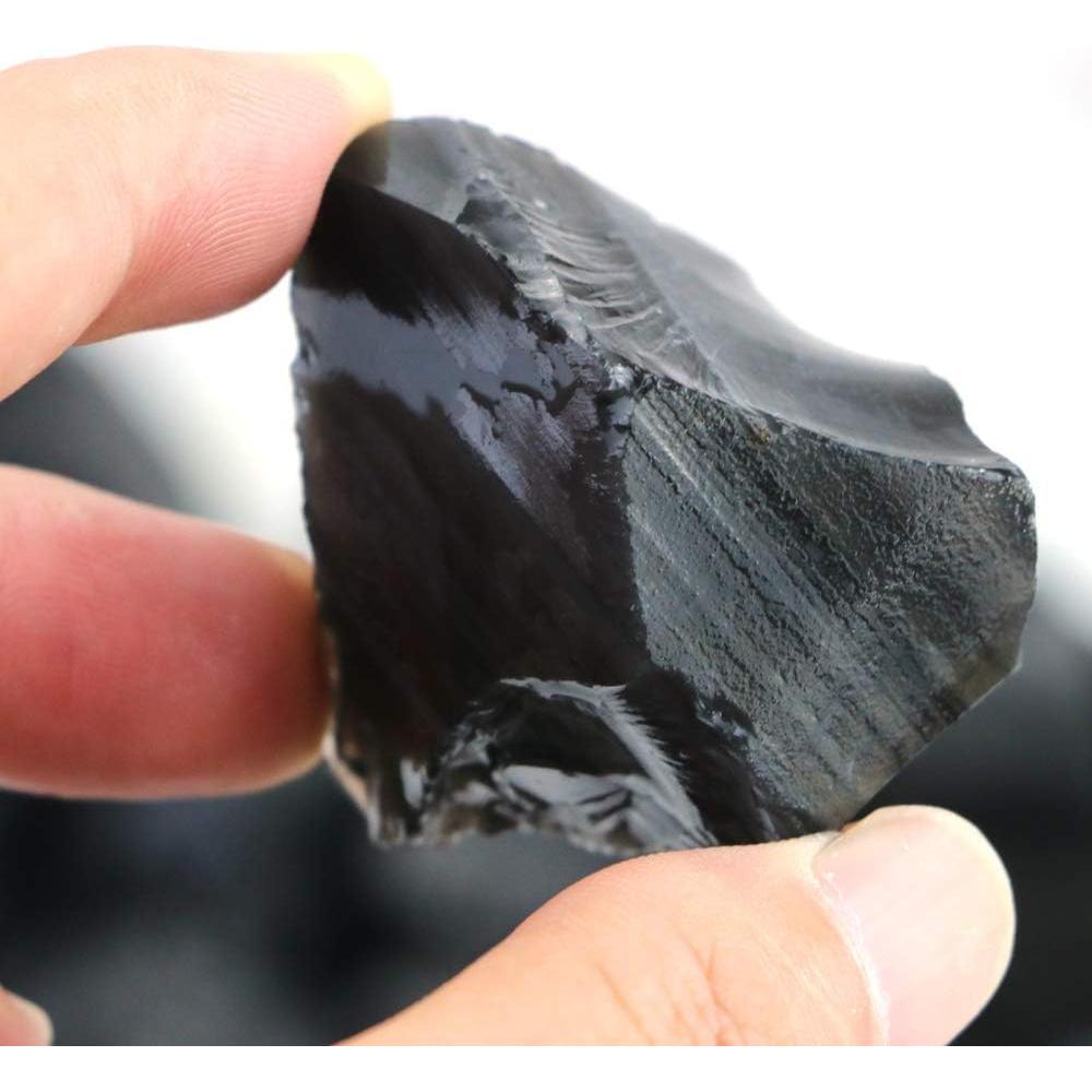 Piedras de Obsidiana Negra Natural 950g para Joyería y Sanación