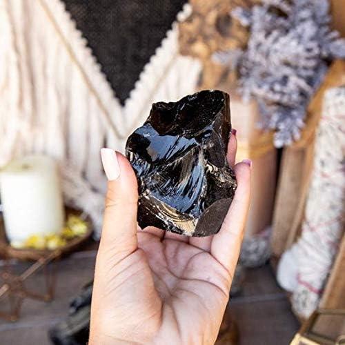 Rocas de Obsidiana Negra Bruta 0.45Kg Zenkeeper para Joyería