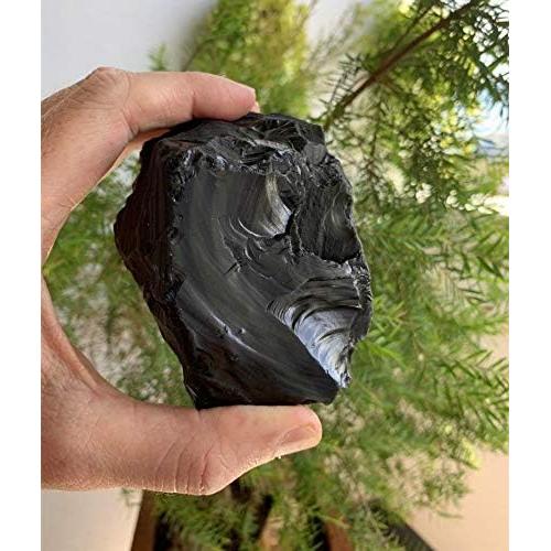 Rocas de Obsidiana Negra Bruta 0.45Kg Zenkeeper para Joyería