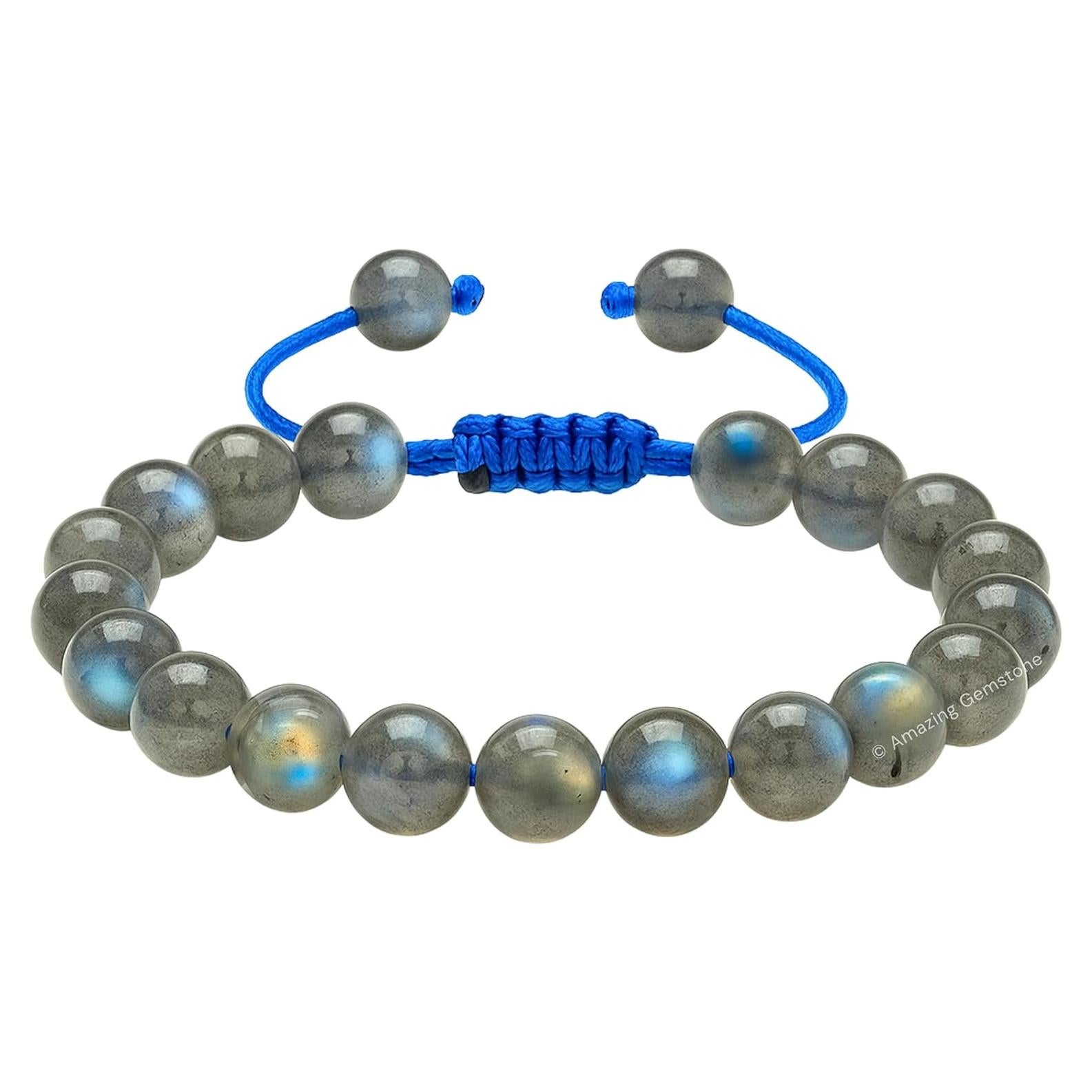 Pulsera de Cristal Labradorita Ajustable 8mm Unisex