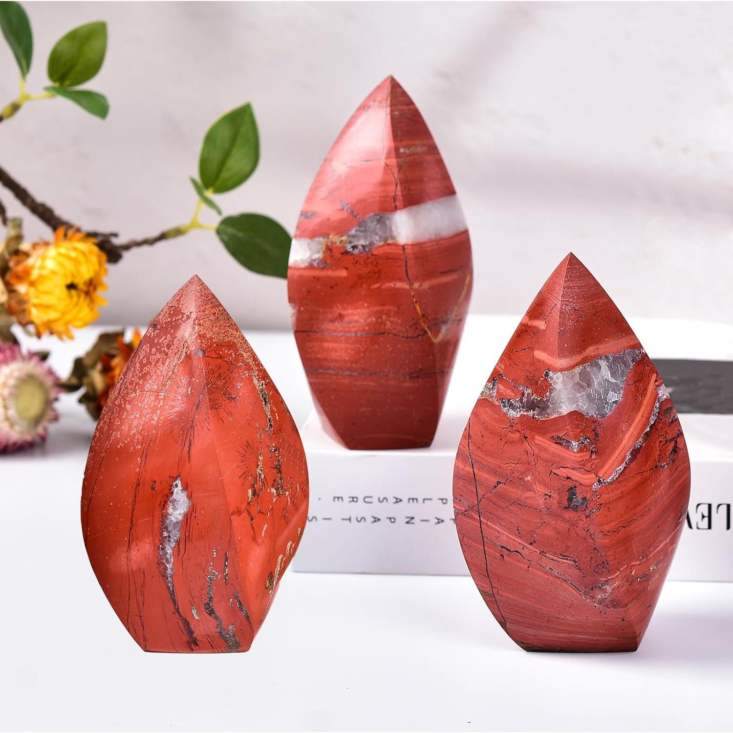 Punto Obelisco de Jaspe Rojo Natural 0.5-0.8 kg Decoración