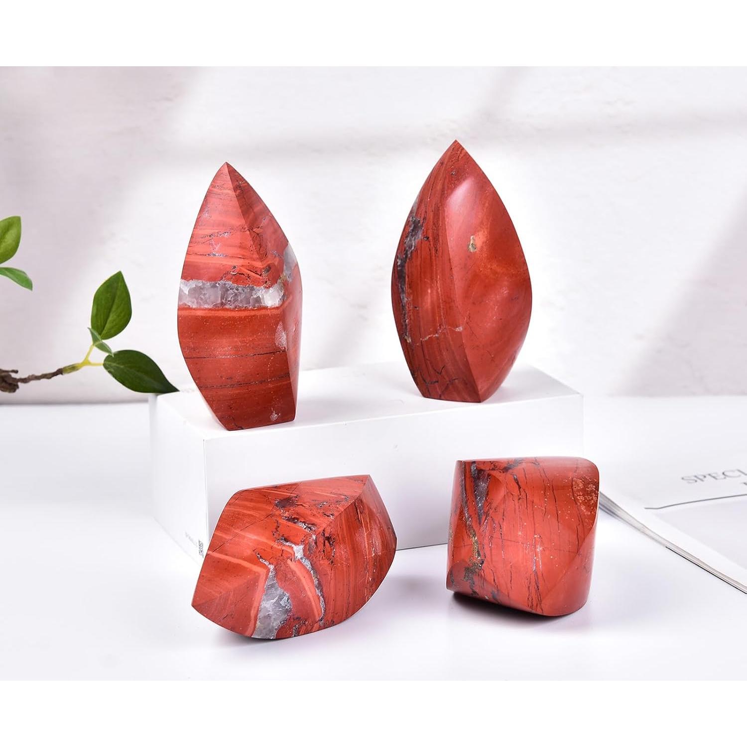 Punto Obelisco de Jaspe Rojo Natural 0.5-0.8 kg Decoración