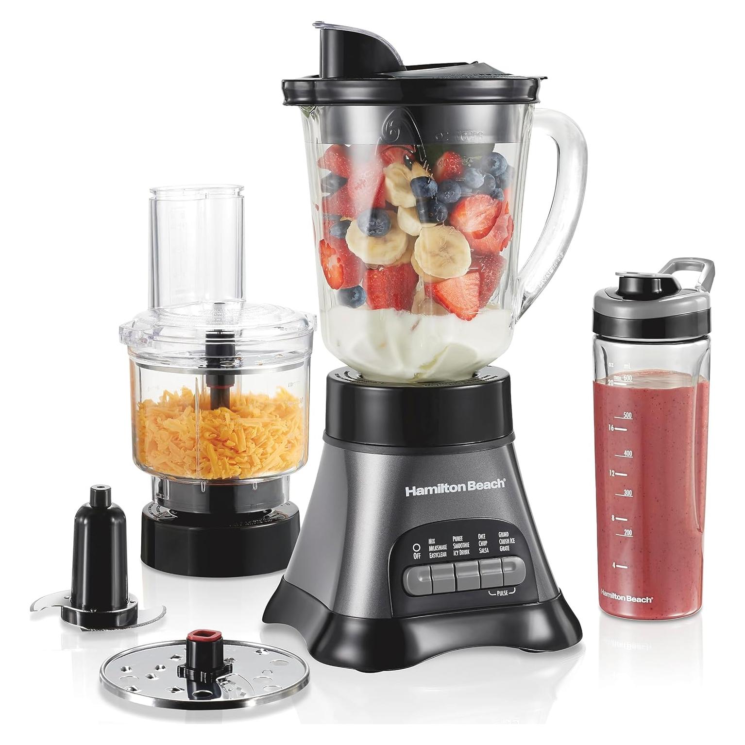Combo Licuadora y Procesador Hamilton Beach 700W Tarro Vidrio 1.18L