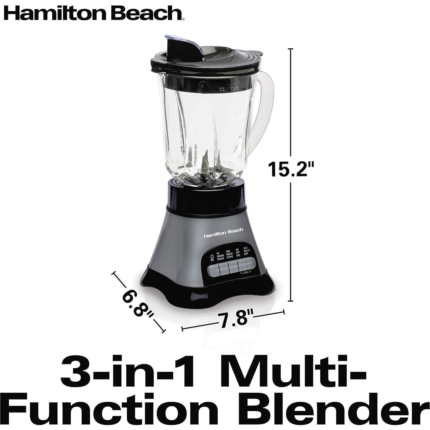 Combo Licuadora y Procesador Hamilton Beach 700W Tarro Vidrio 1.18L