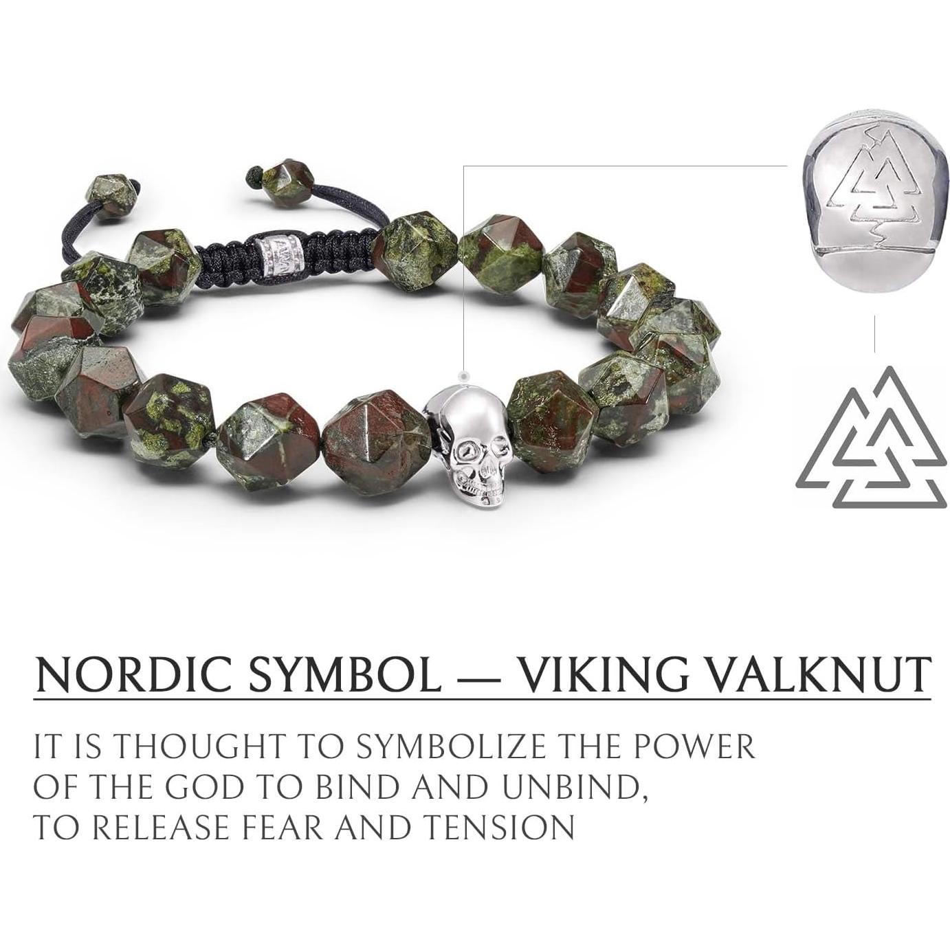 Pulsera de cuentas de jaspe de sangre de dragón AWNL 10mm ajustable