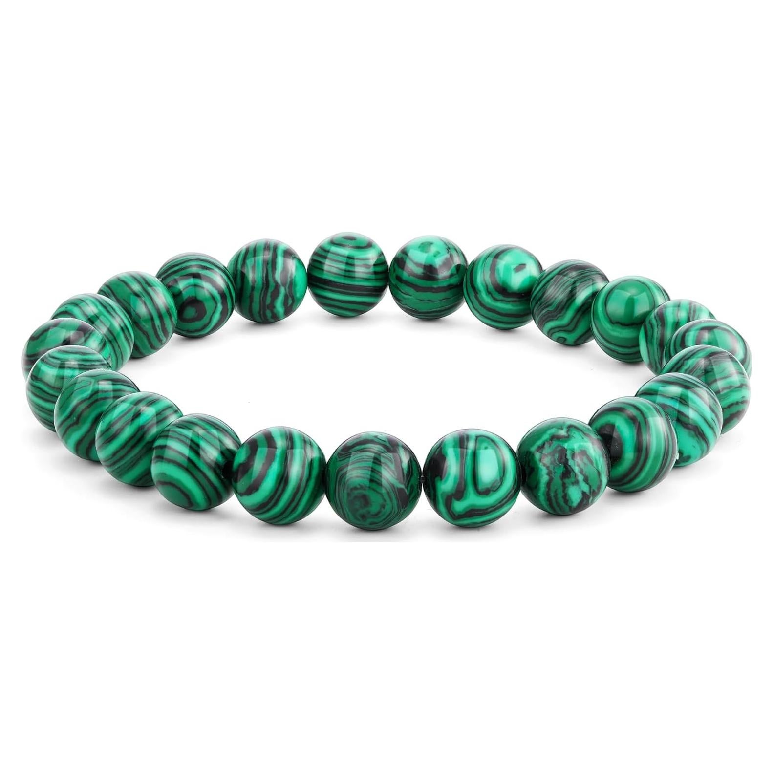 Pulsera de Malachita Natural 8mm Ajustable para Protección