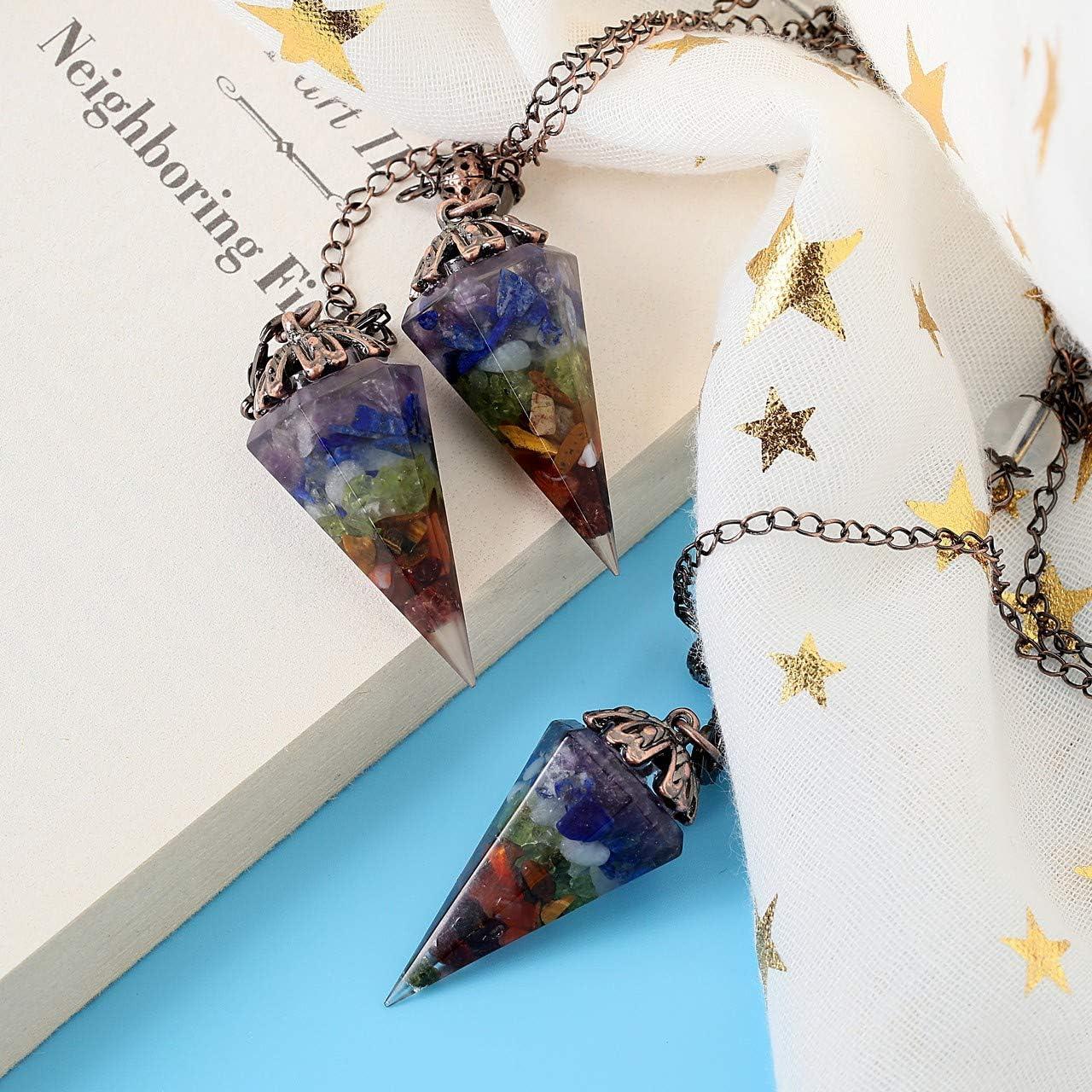 Péndulo de Cristal 7 Chakras MANIFO para Radiestesia y Sanación