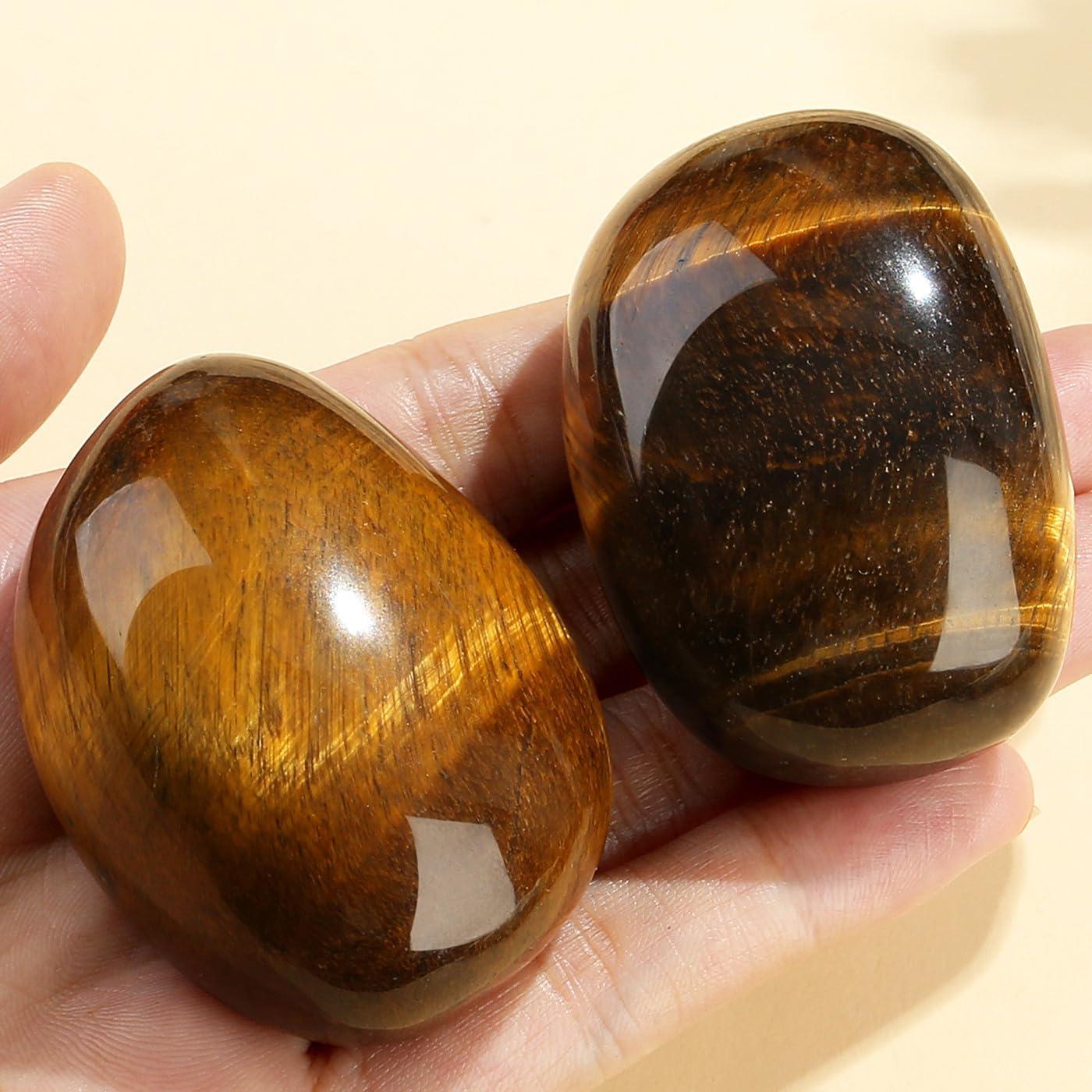 Piedra de Ojo de Tigre Pulida MAIBAOTA 4-5cm para Meditación