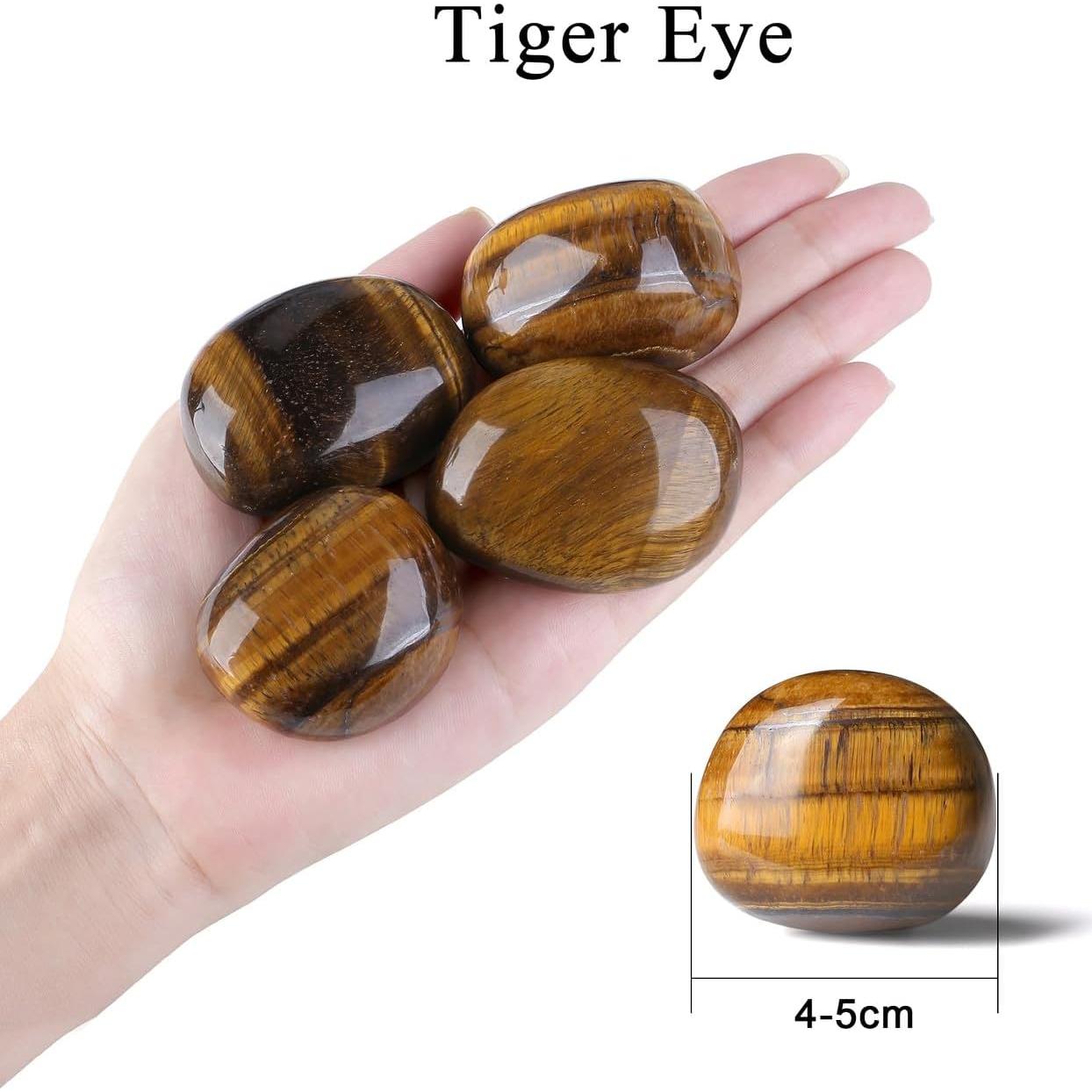 Piedra de Ojo de Tigre Pulida MAIBAOTA 4-5cm para Meditación