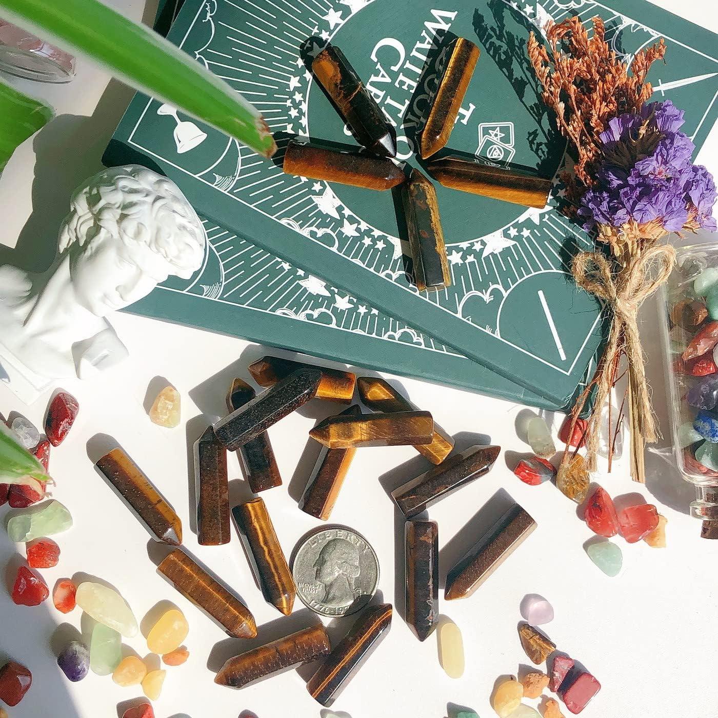 Conjunto de 10 Cristales Ojo de Tigre YATOJUZI para Sanación