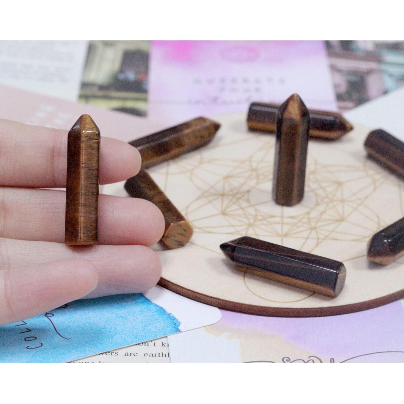 Conjunto de 10 Cristales Ojo de Tigre YATOJUZI para Sanación