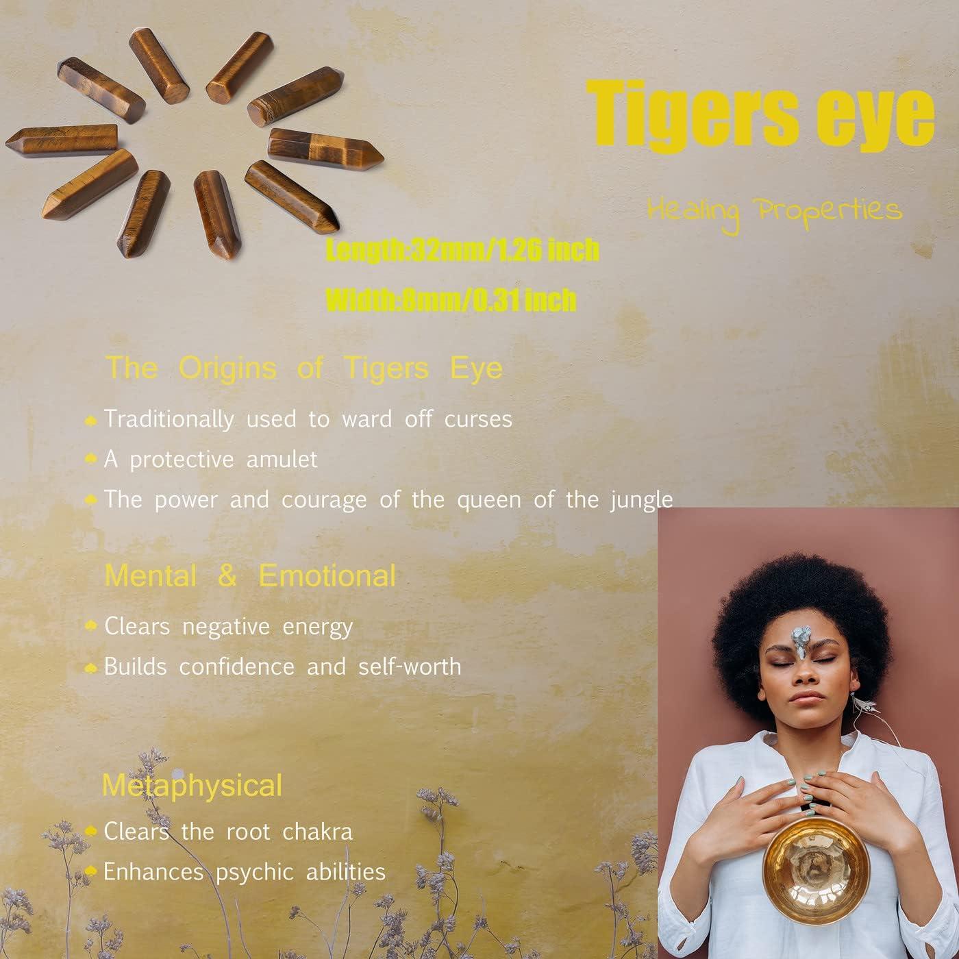 Conjunto de 10 Cristales Ojo de Tigre YATOJUZI para Sanación