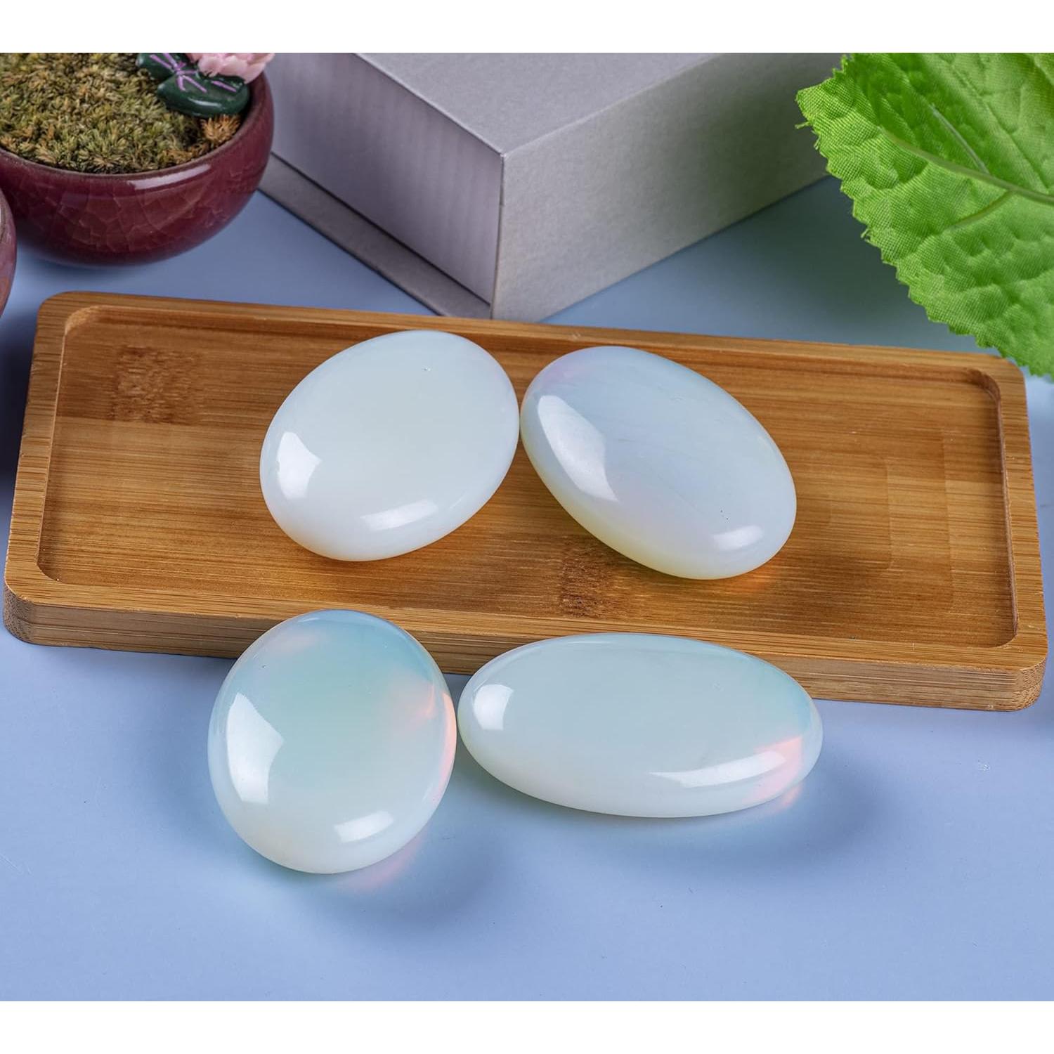 Piedra de Palma Ovalada Opalita Natural 60mm para Sanación