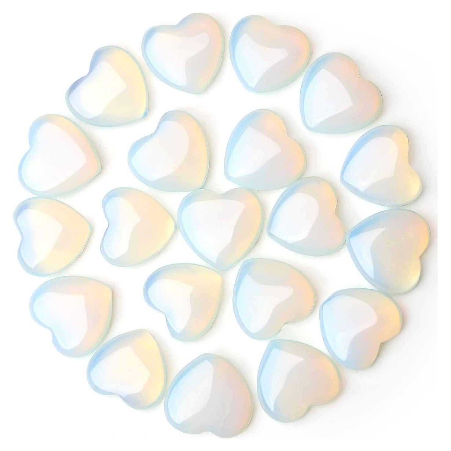 Conjunto 20 PCS Cristales Corazón Opalite QINJIEJIE Sanación