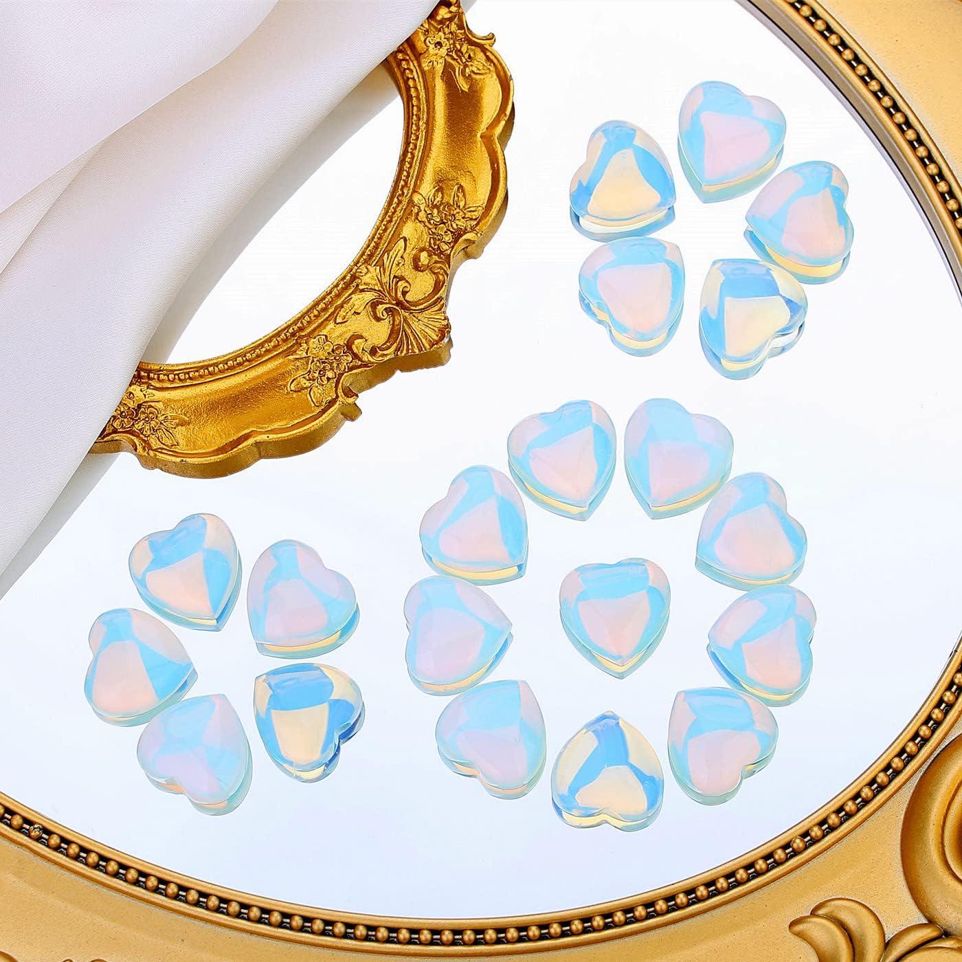 Conjunto 20 PCS Cristales Corazón Opalite QINJIEJIE Sanación