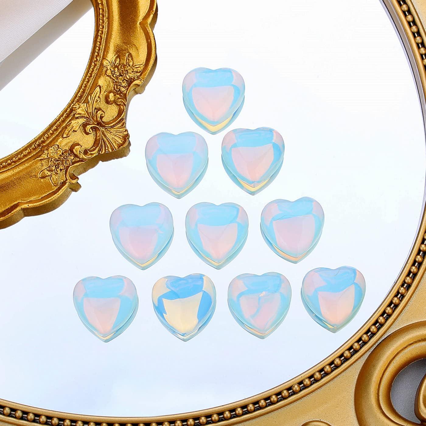 Conjunto 20 PCS Cristales Corazón Opalite QINJIEJIE Sanación