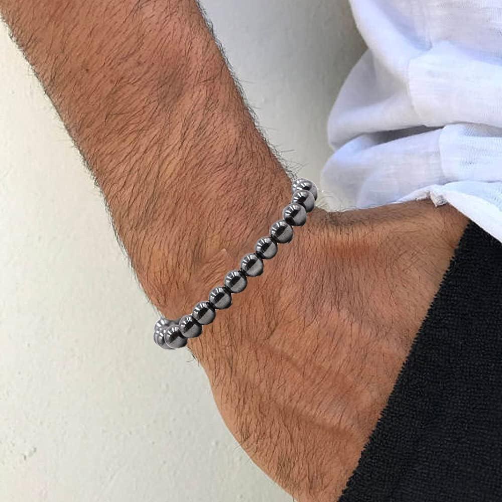 Conjunto de Pulseras de Hematita WAINIS 8 Piezas Unisex