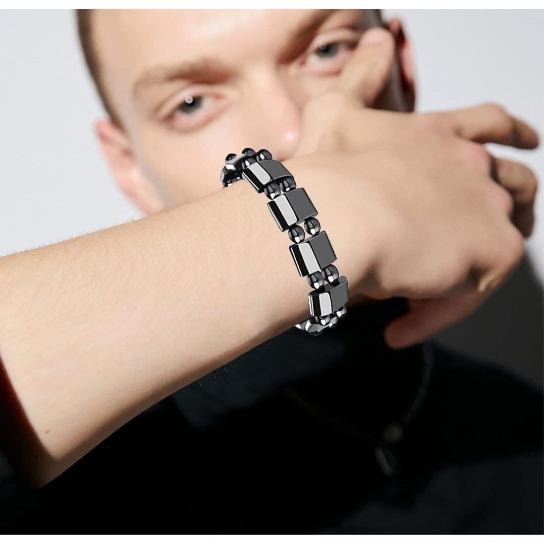 Conjunto de Pulseras de Hematita WAINIS 8 Piezas Unisex