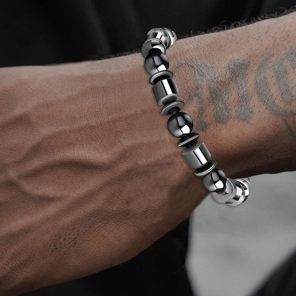 Conjunto de Pulseras de Hematita WAINIS 8 Piezas Unisex