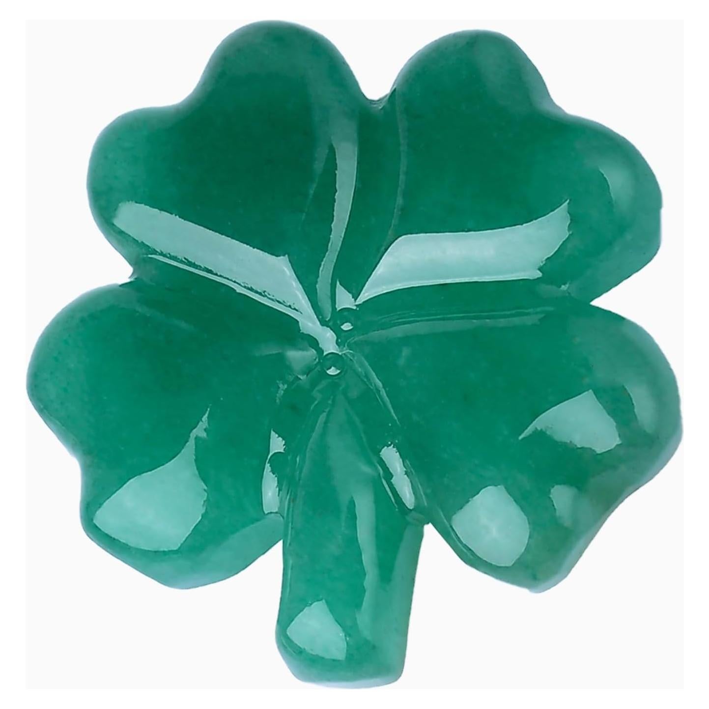 Adorno de Cristal Aventurina Verde Trébol de Cuatro Hojas