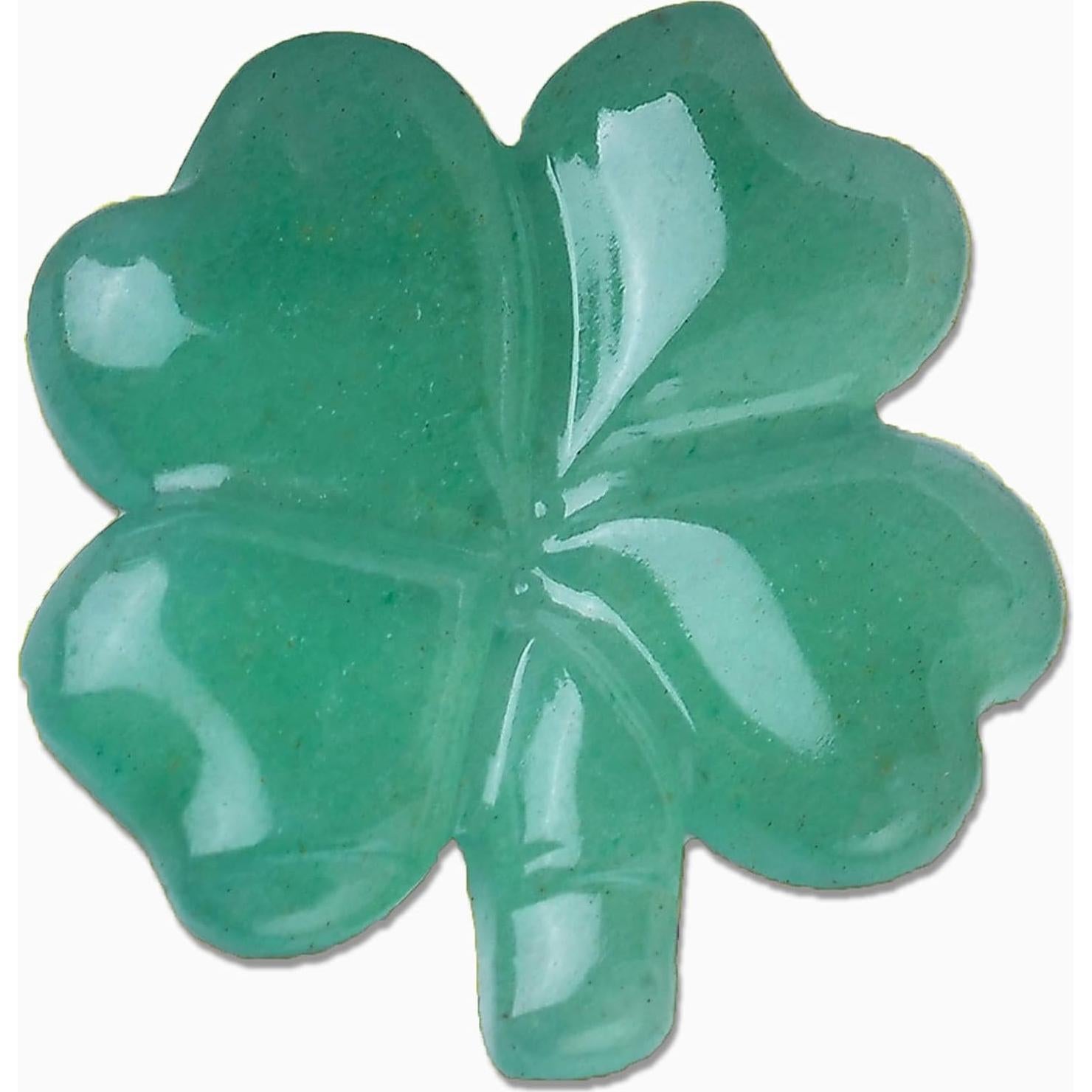 Adorno de Cristal Aventurina Verde Trébol de Cuatro Hojas