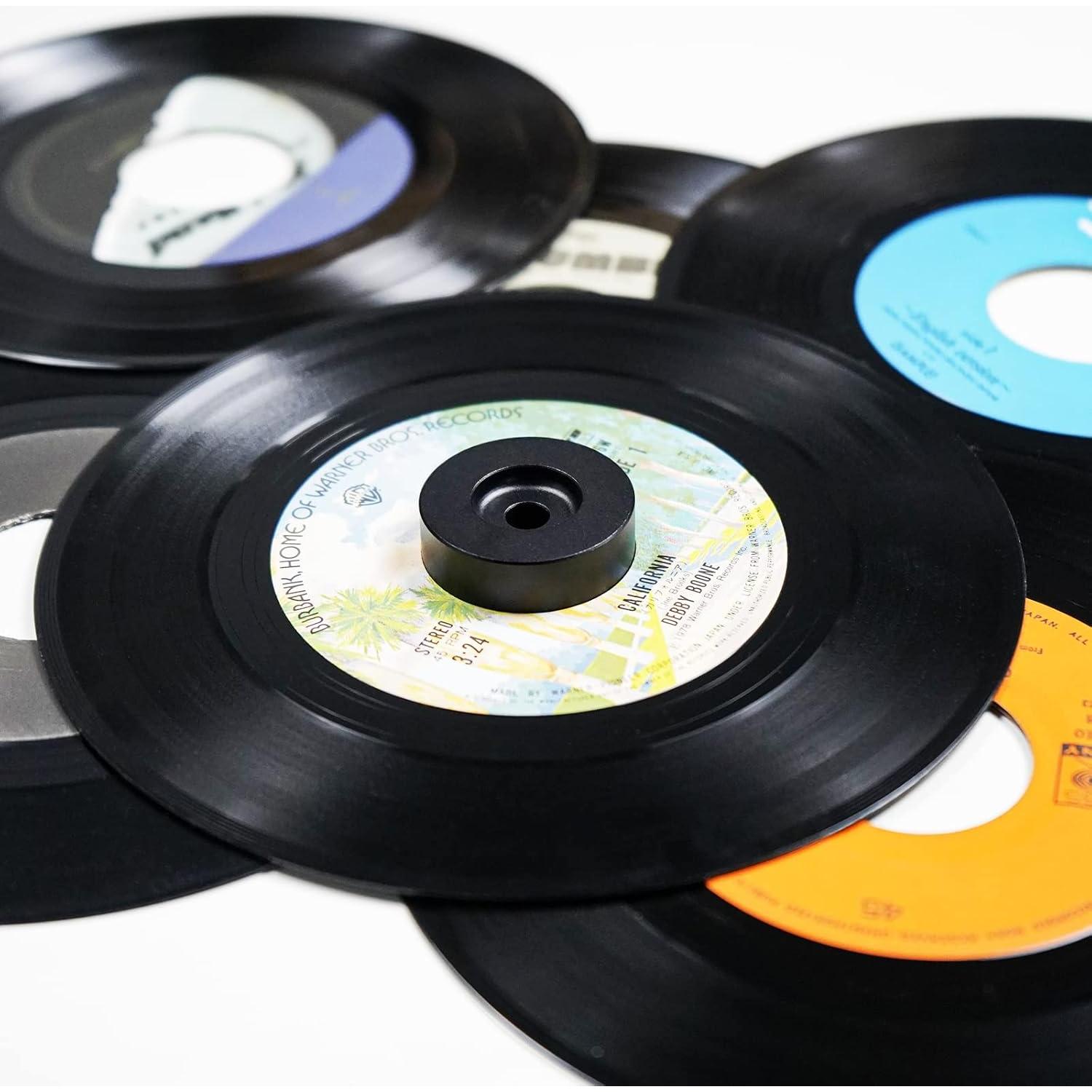 Adaptador de 45 RPM sdroceRyaM de Aluminio para Tocadiscos - Negro