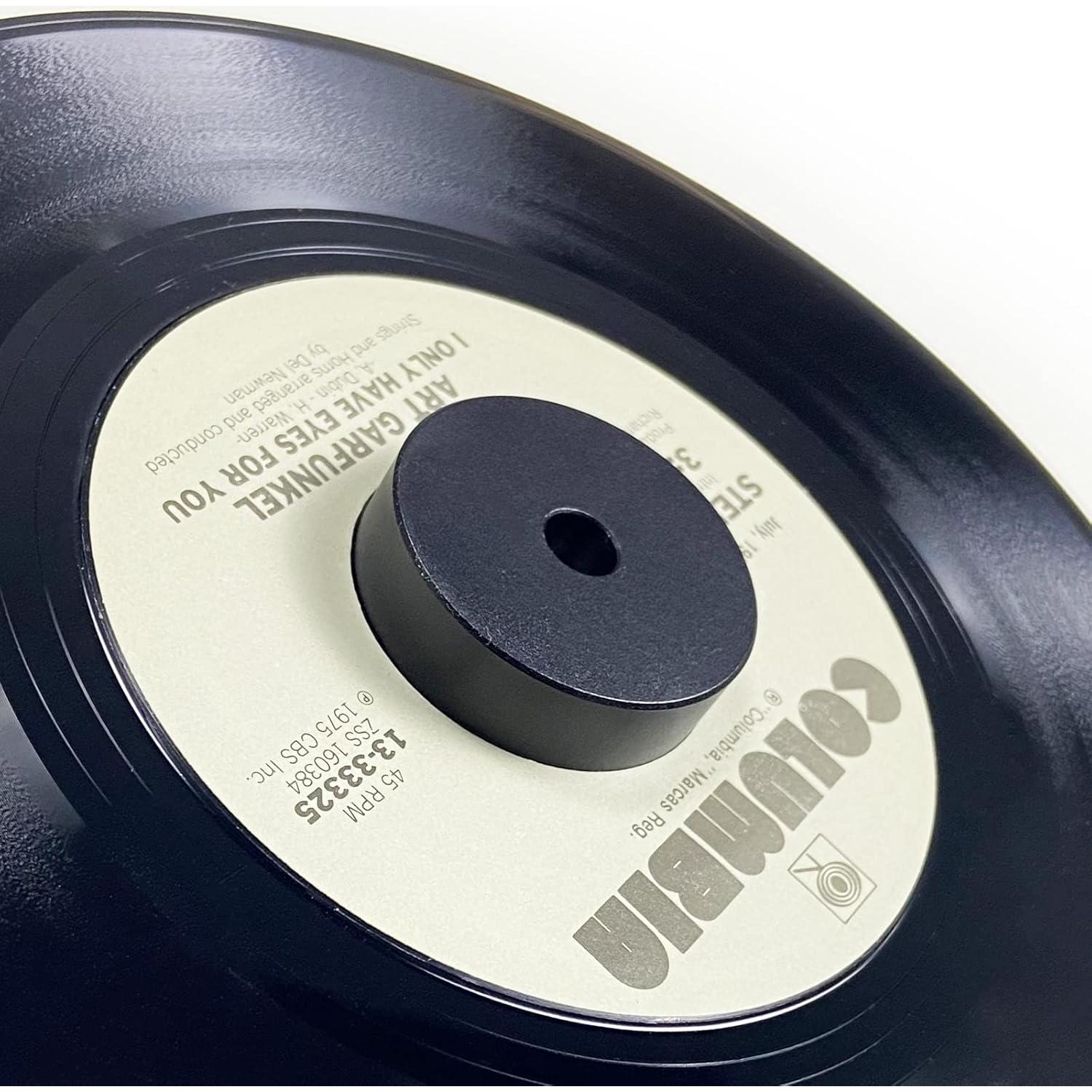 Adaptador de 45 RPM sdroceRyaM de Aluminio para Tocadiscos - Negro