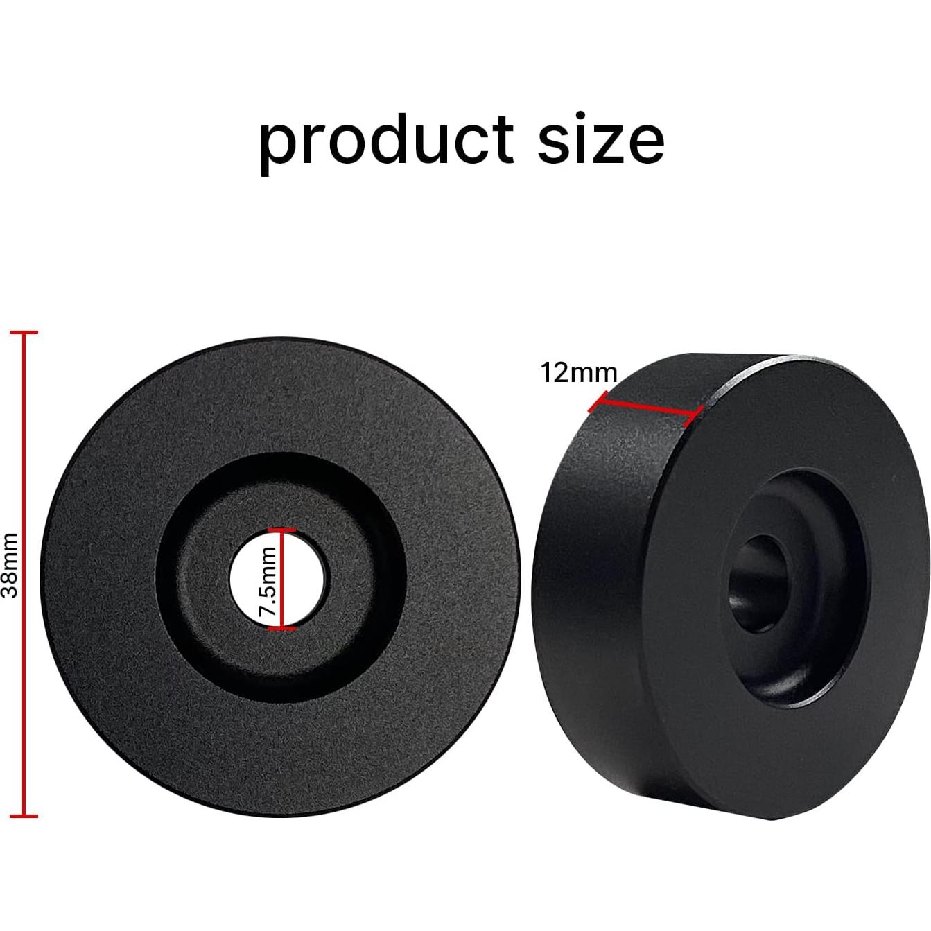 Adaptador de 45 RPM sdroceRyaM de Aluminio para Tocadiscos - Negro