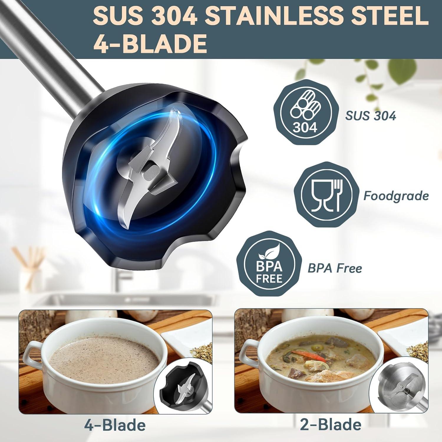 Batidora de Inmersión LINKChef 800W 7 en 1 con Accesorios