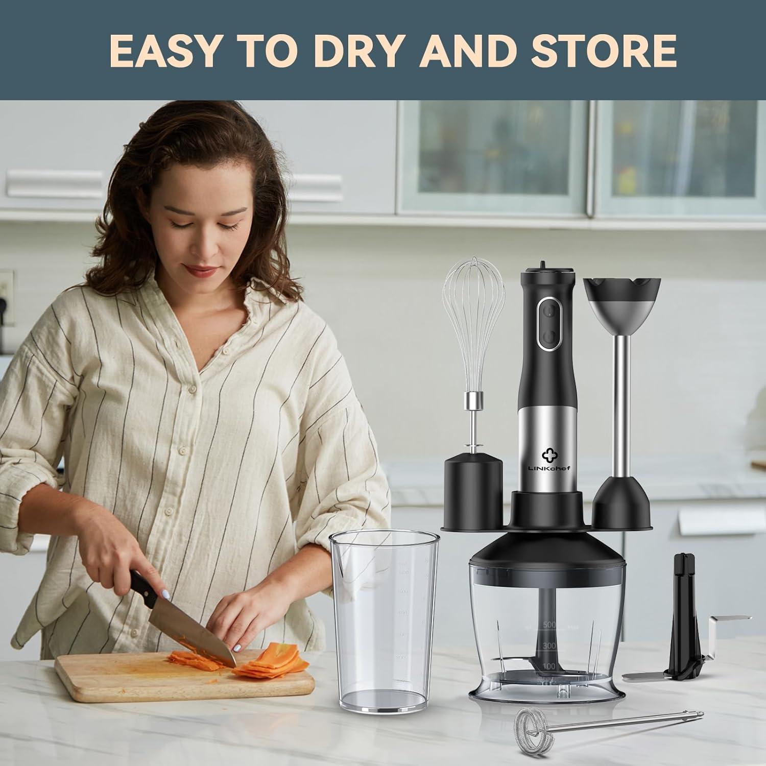 Batidora de Inmersión LINKChef 800W 7 en 1 con Accesorios