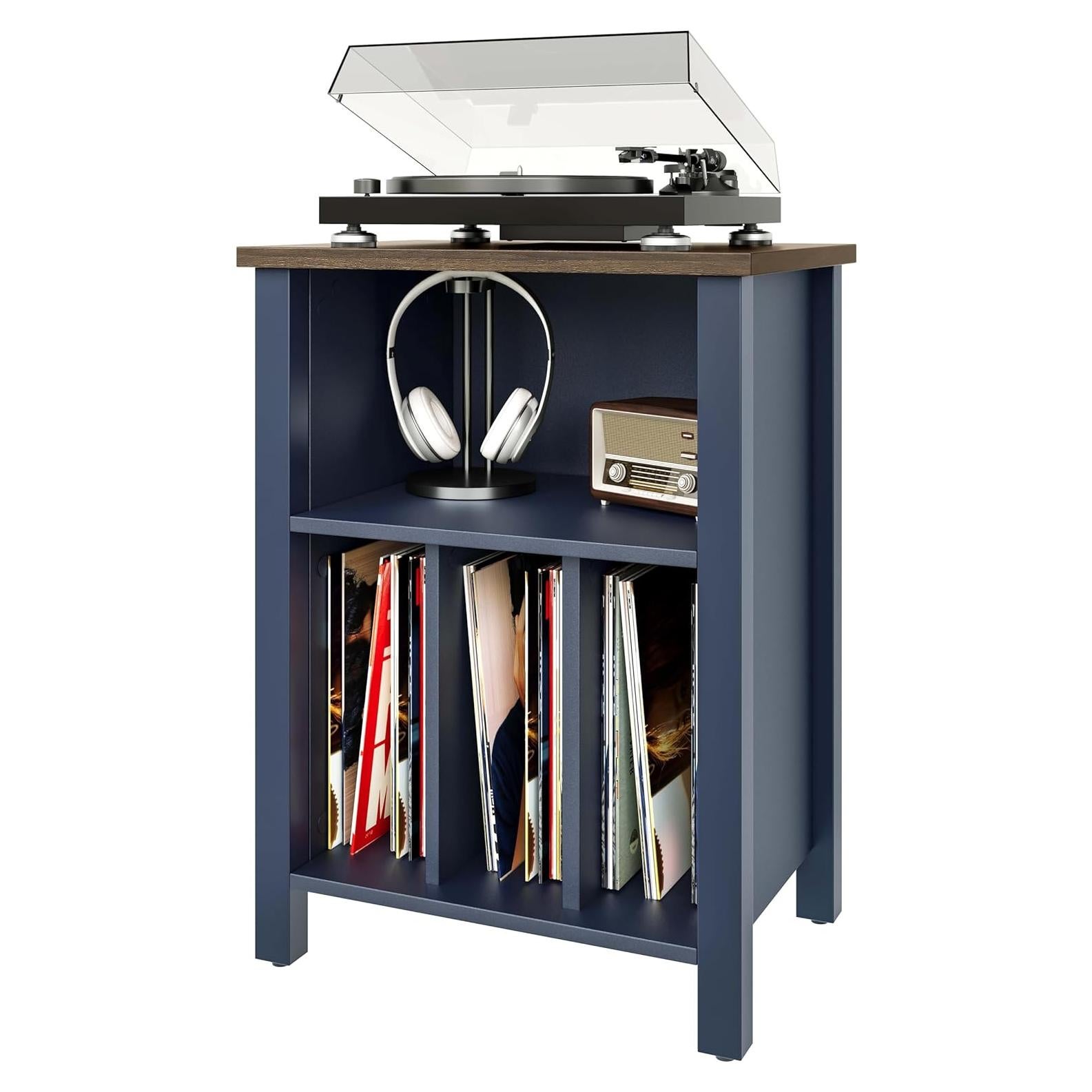 Soporte para Tocadiscos LIDYUK SCPJBU01 Madera Vintage Azul
