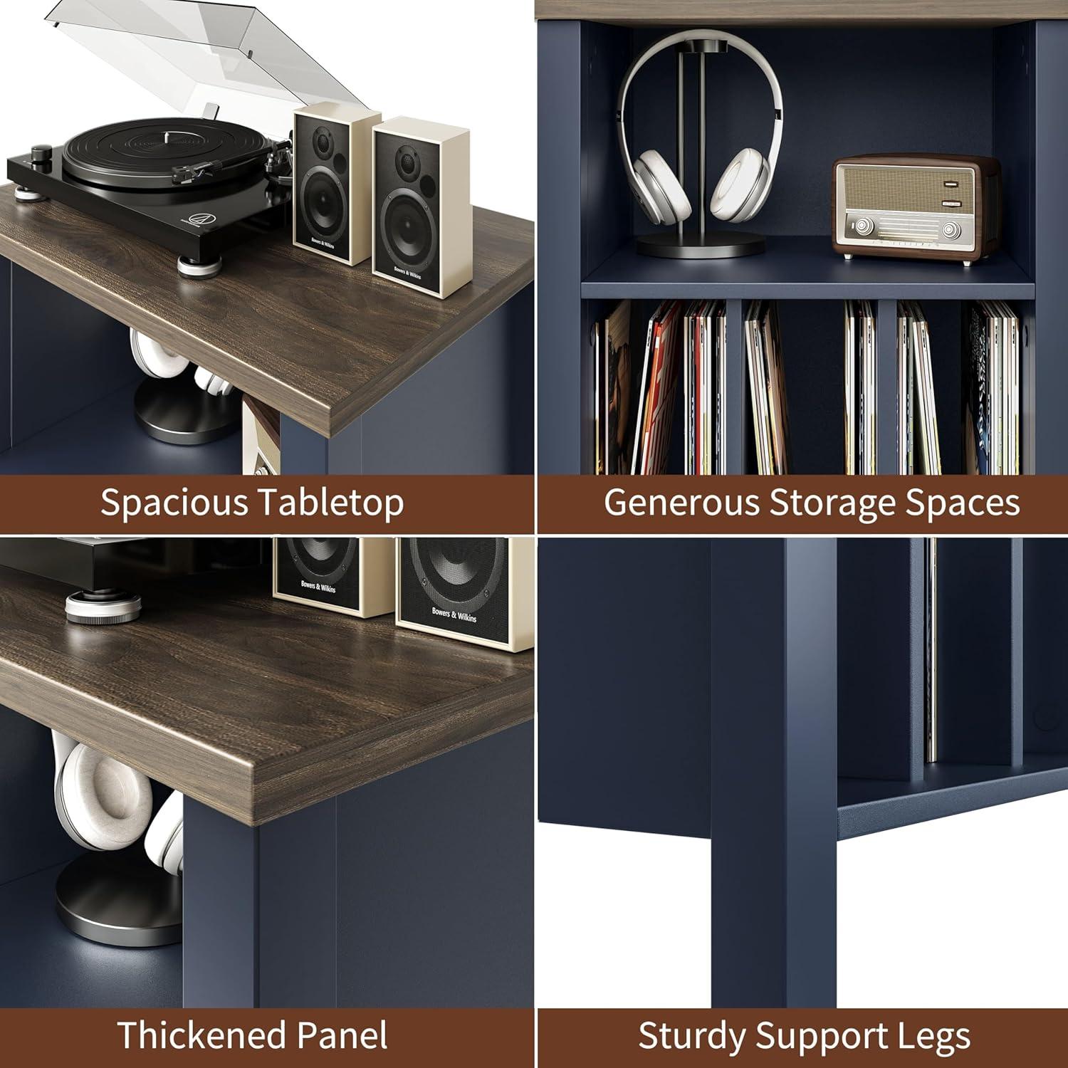 Soporte para Tocadiscos LIDYUK SCPJBU01 Madera Vintage Azul