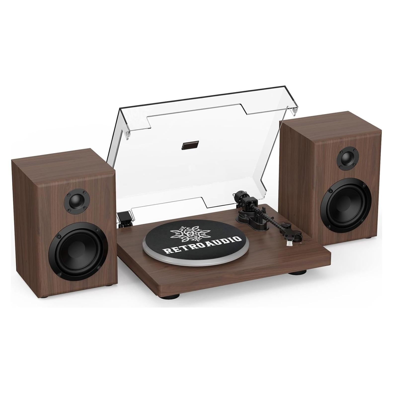 Reproductor de Vinilo RetroAudio JM-109 con Altavoces 24W Bluetooth