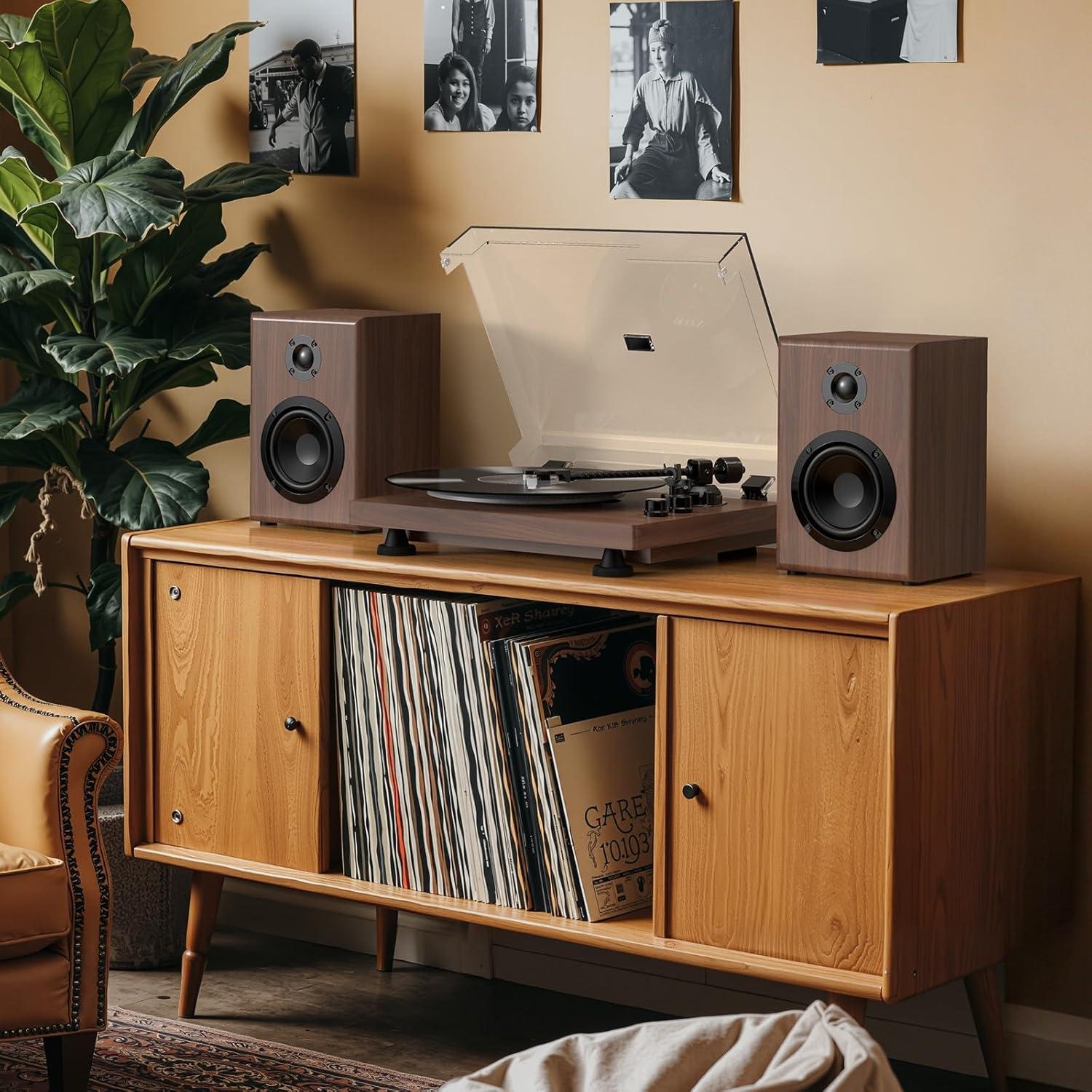 Reproductor de Vinilo RetroAudio JM-109 con Altavoces 24W Bluetooth