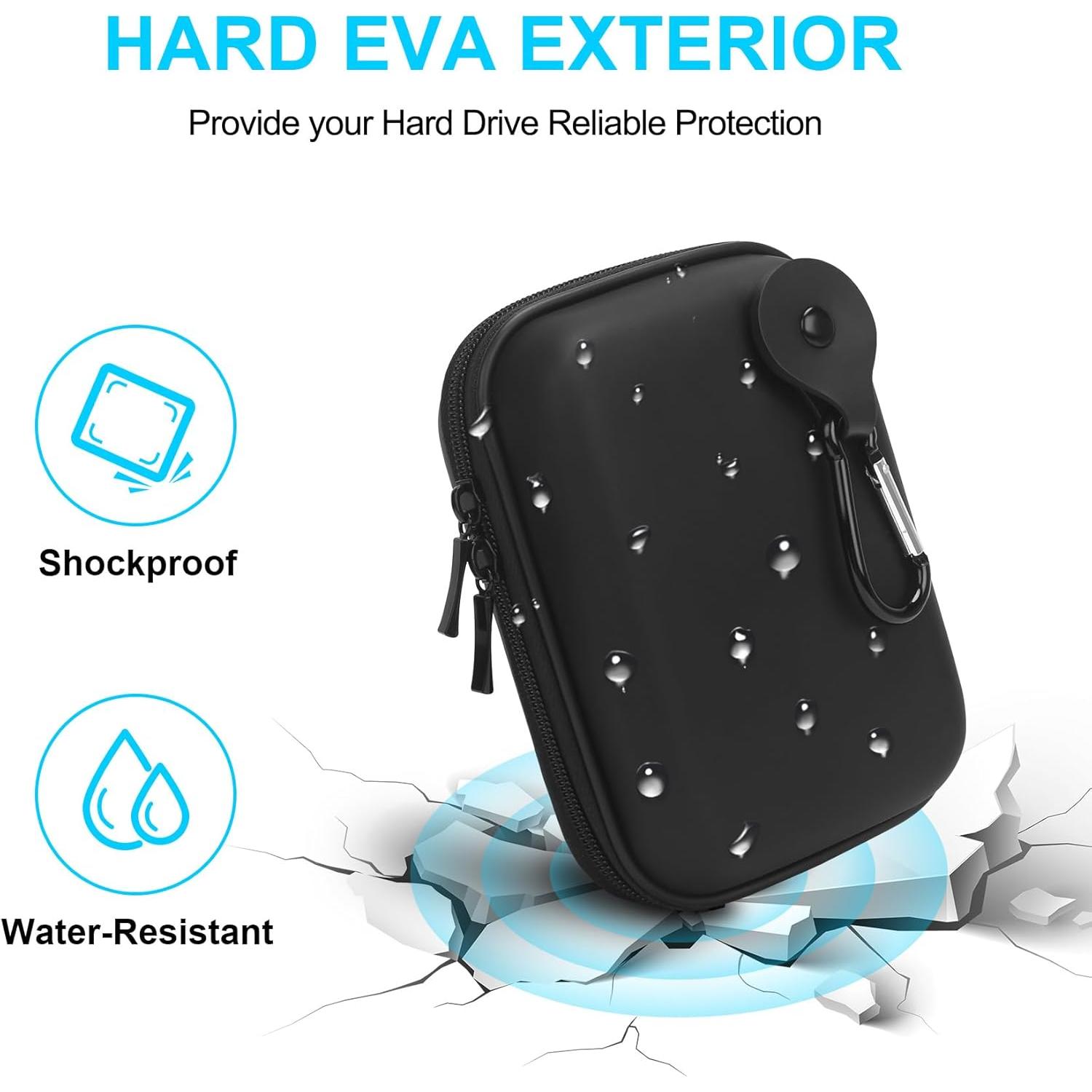 Funda de Disco Duro Lacdo 2.5" Resistente a Golpes Negro