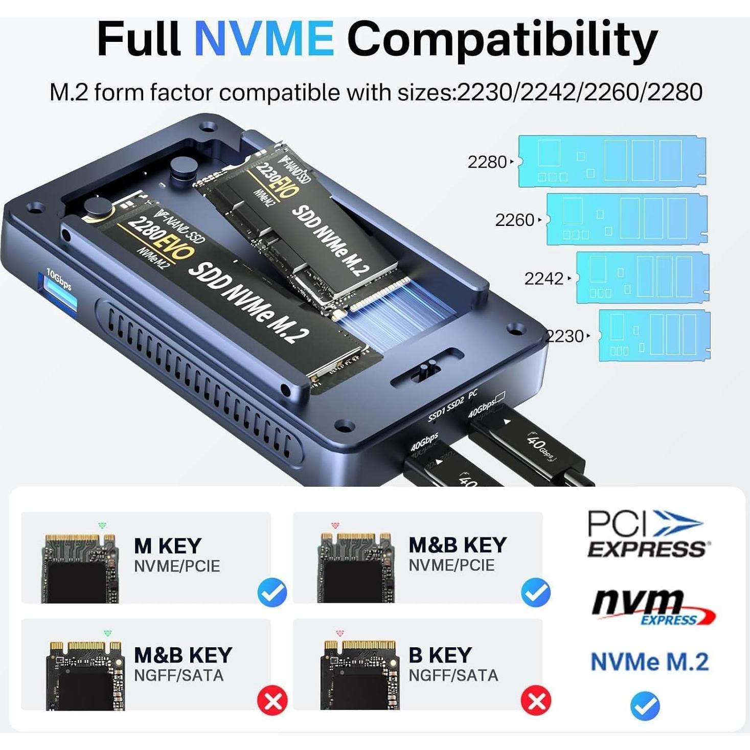 Caja SSD NVMe M.2 ACASIS TBU405 Pro Max 40Gbps con Ventilador