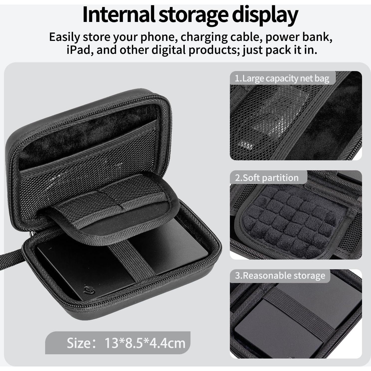 Funda protectora para disco duro externo 2.5" Point negra