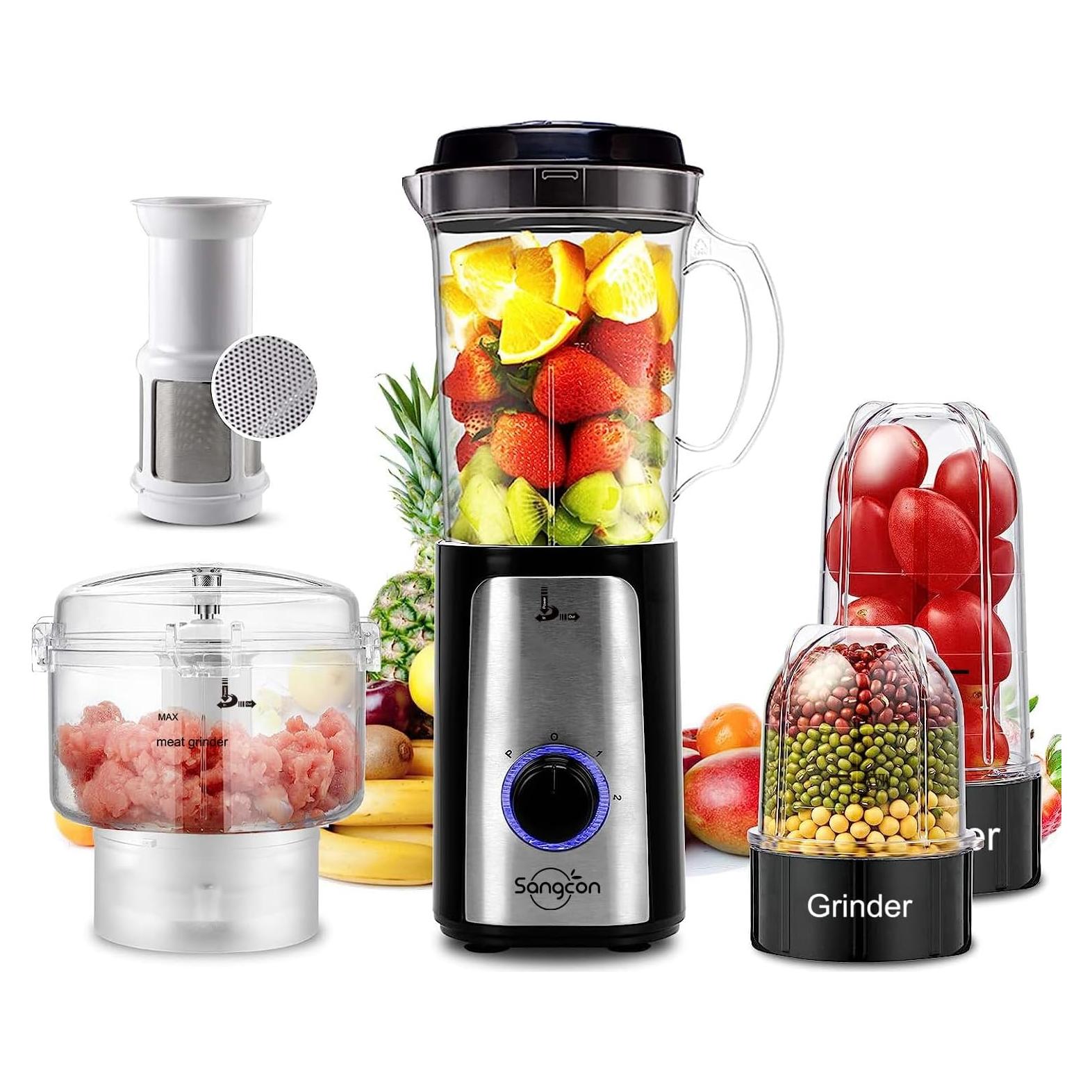 Licuadora 5 en 1 Sangcon 350W con 2 Velocidades y Accesorios