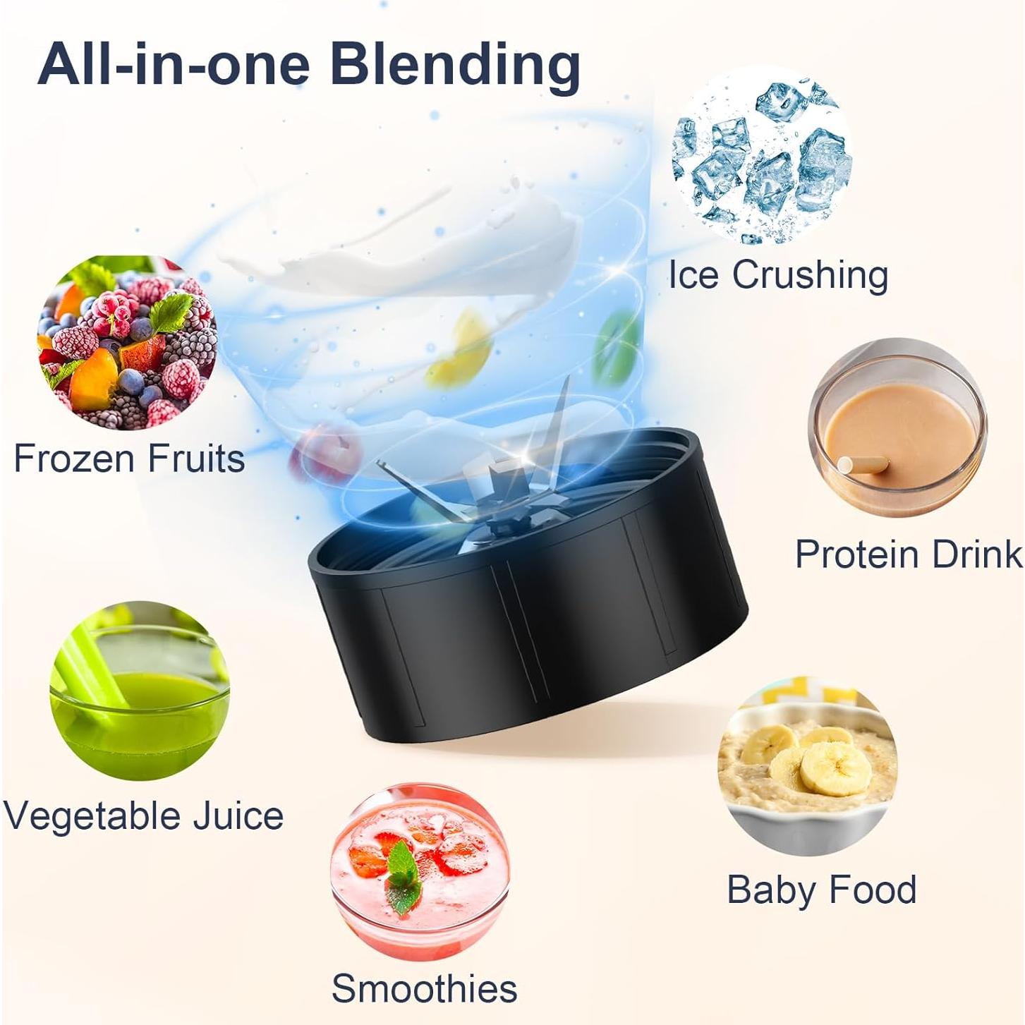 Licuadora Personal KOIOS 900W 2 Tazas 22oz Sin BPA