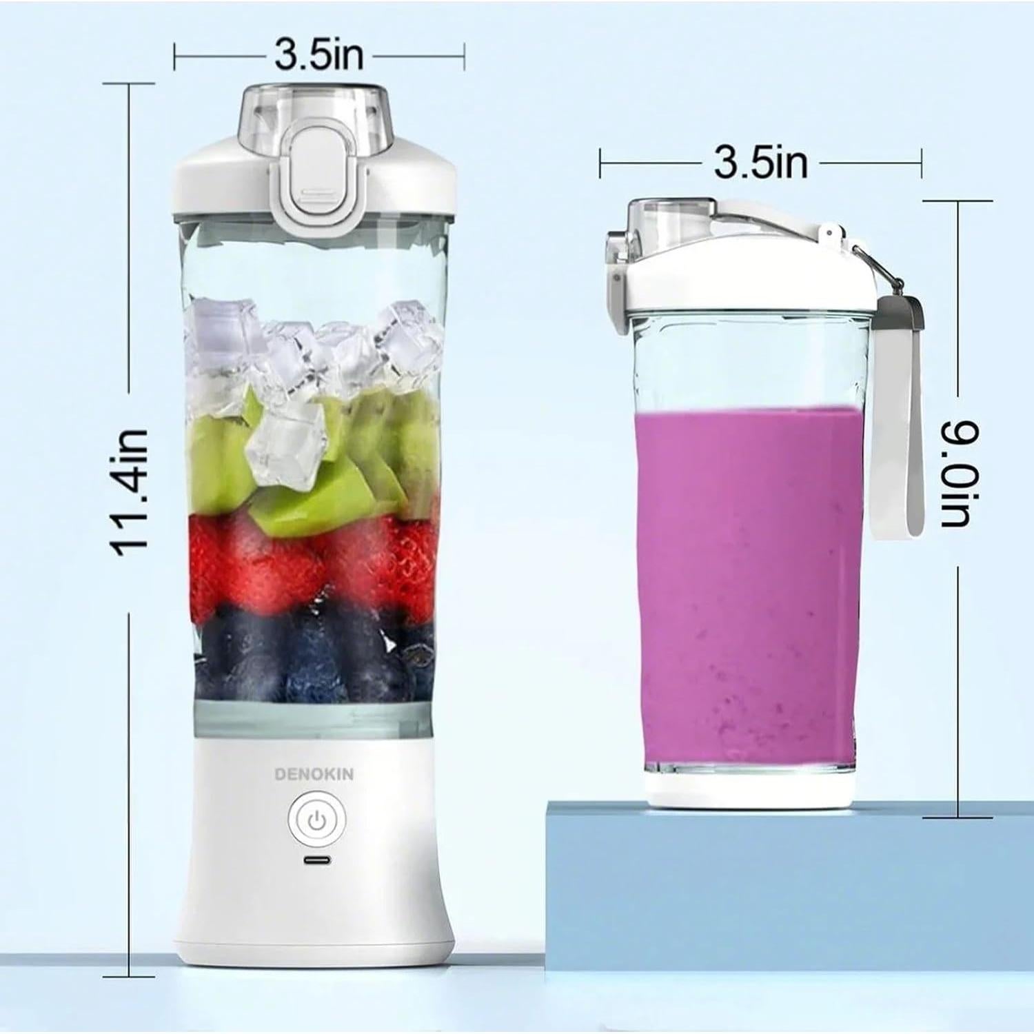 Batidora Portátil DENOKIN 20oz Sin Cable para Smoothies