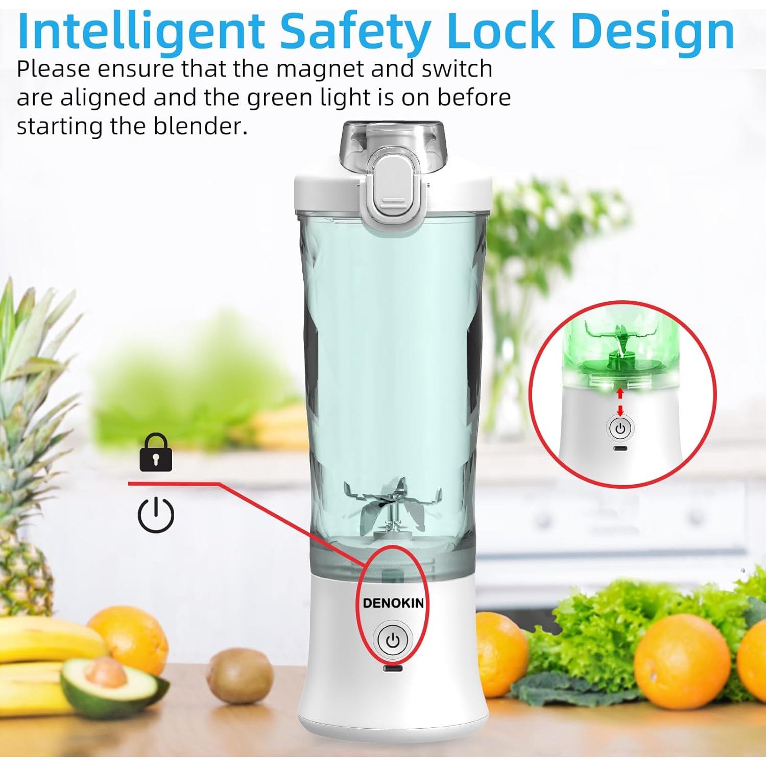 Batidora Portátil DENOKIN 20oz Sin Cable para Smoothies