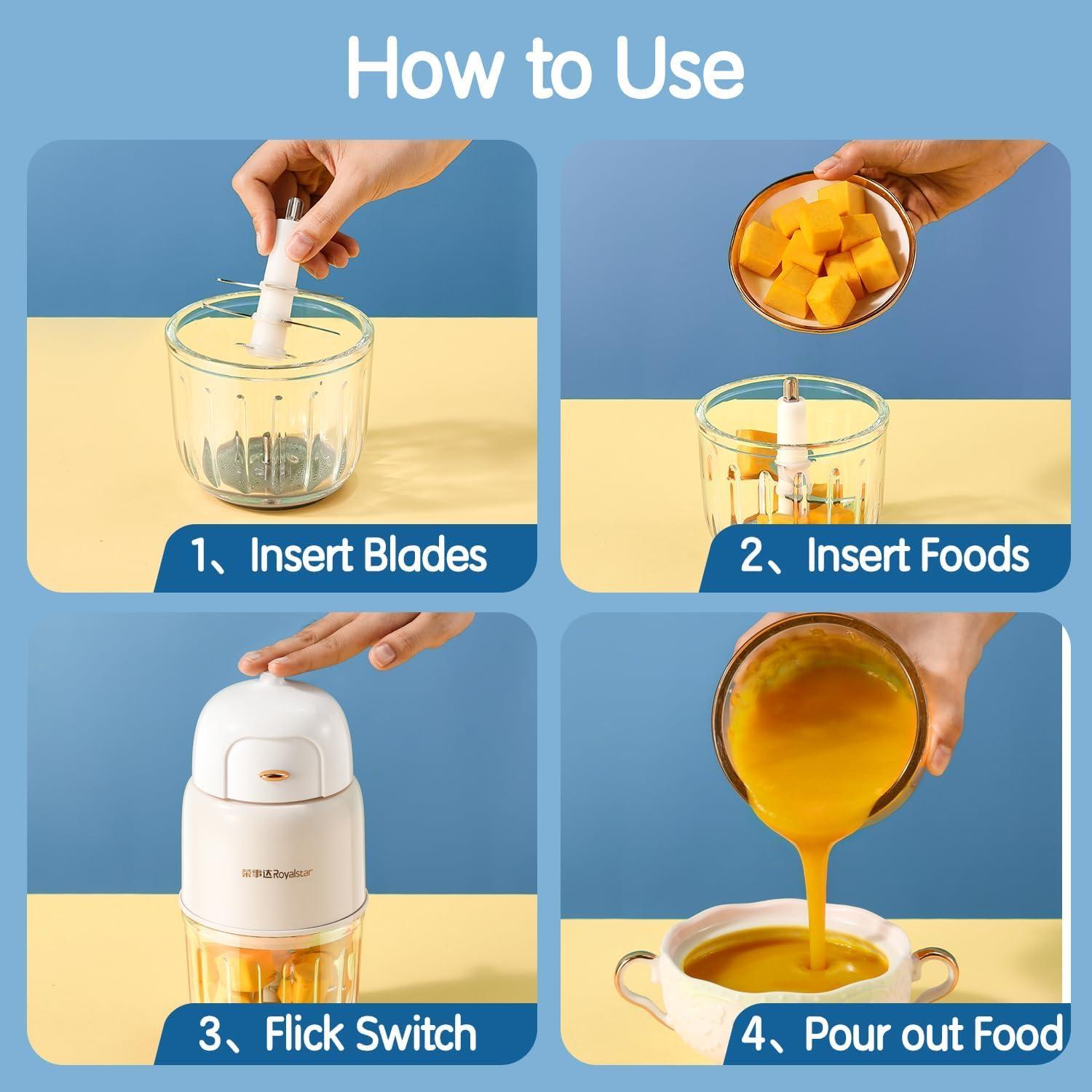 Procesador de Comida para Bebés KOROBIE PY-892 2 Tazones Vidrio