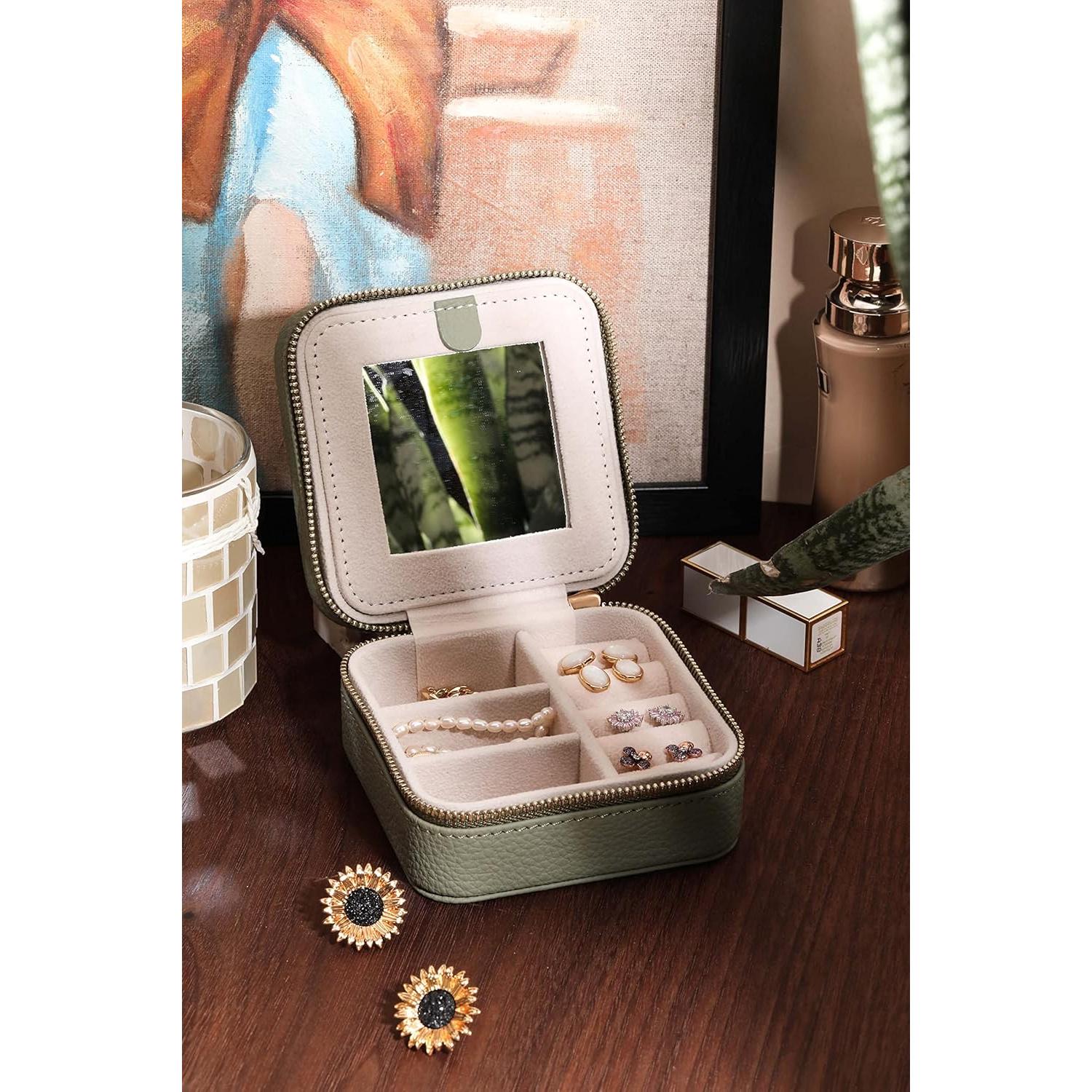 Organizador de Joyería de Viaje S.Leaf Cuadrado Verde