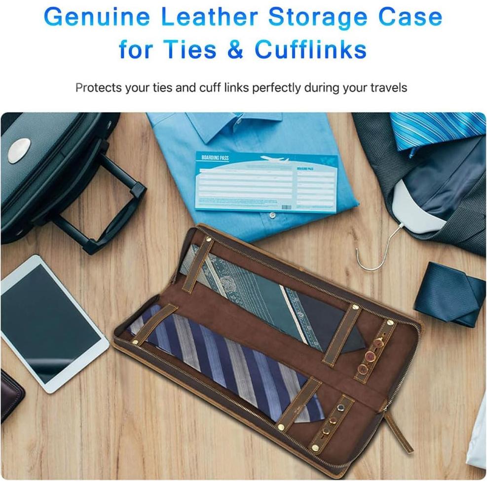Estuche de Viaje para Corbatas de Cuero Crazy Horse CONTACT'S