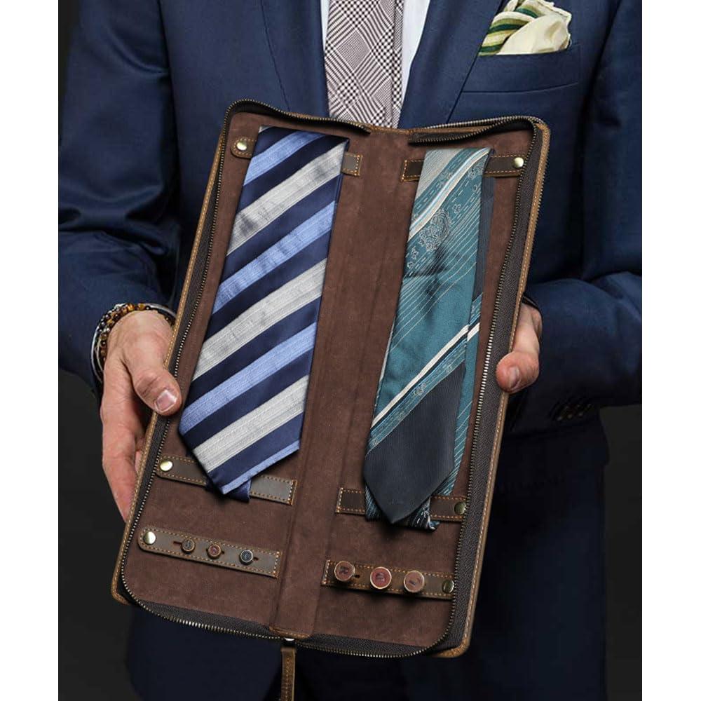 Estuche de Viaje para Corbatas de Cuero Crazy Horse CONTACT'S