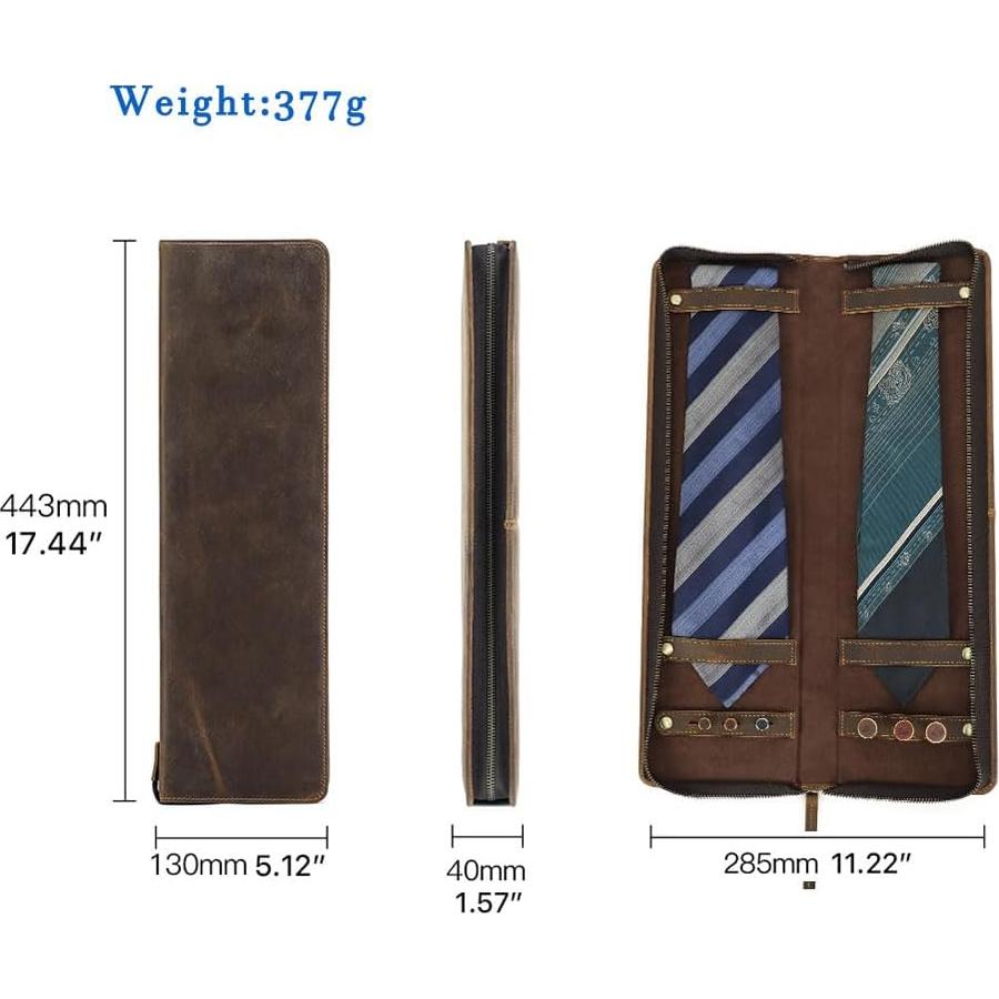 Estuche de Viaje para Corbatas de Cuero Crazy Horse CONTACT'S