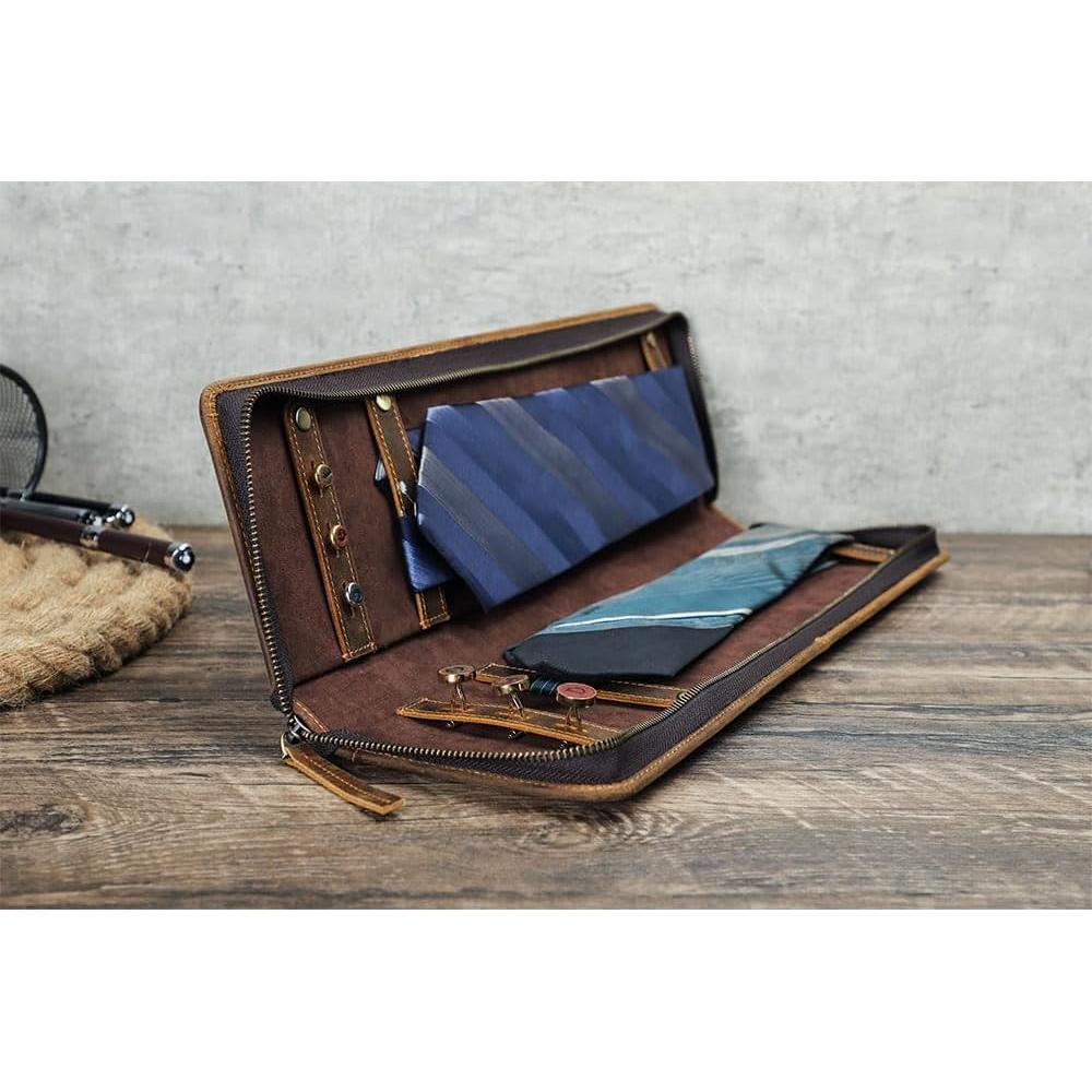 Estuche de Viaje para Corbatas de Cuero Crazy Horse CONTACT'S