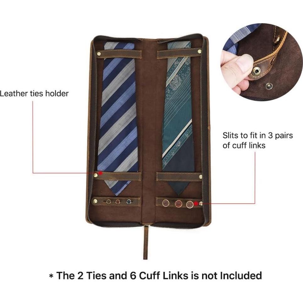 Estuche de Viaje para Corbatas de Cuero Crazy Horse CONTACT'S