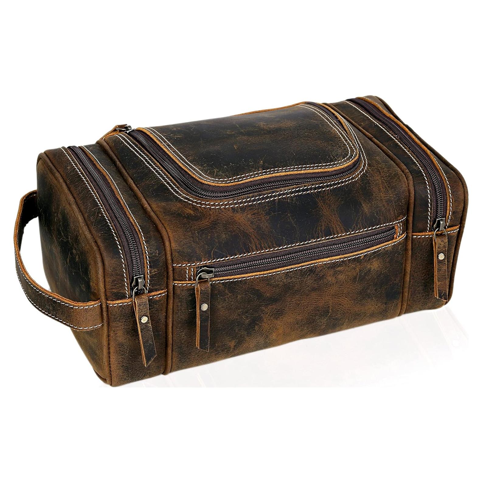 Bolsa de Aseo de Cuero VC Vintage Couture Extra Grande