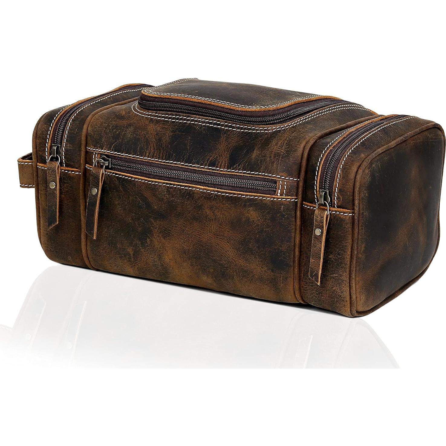 Bolsa de Aseo de Cuero VC Vintage Couture Extra Grande